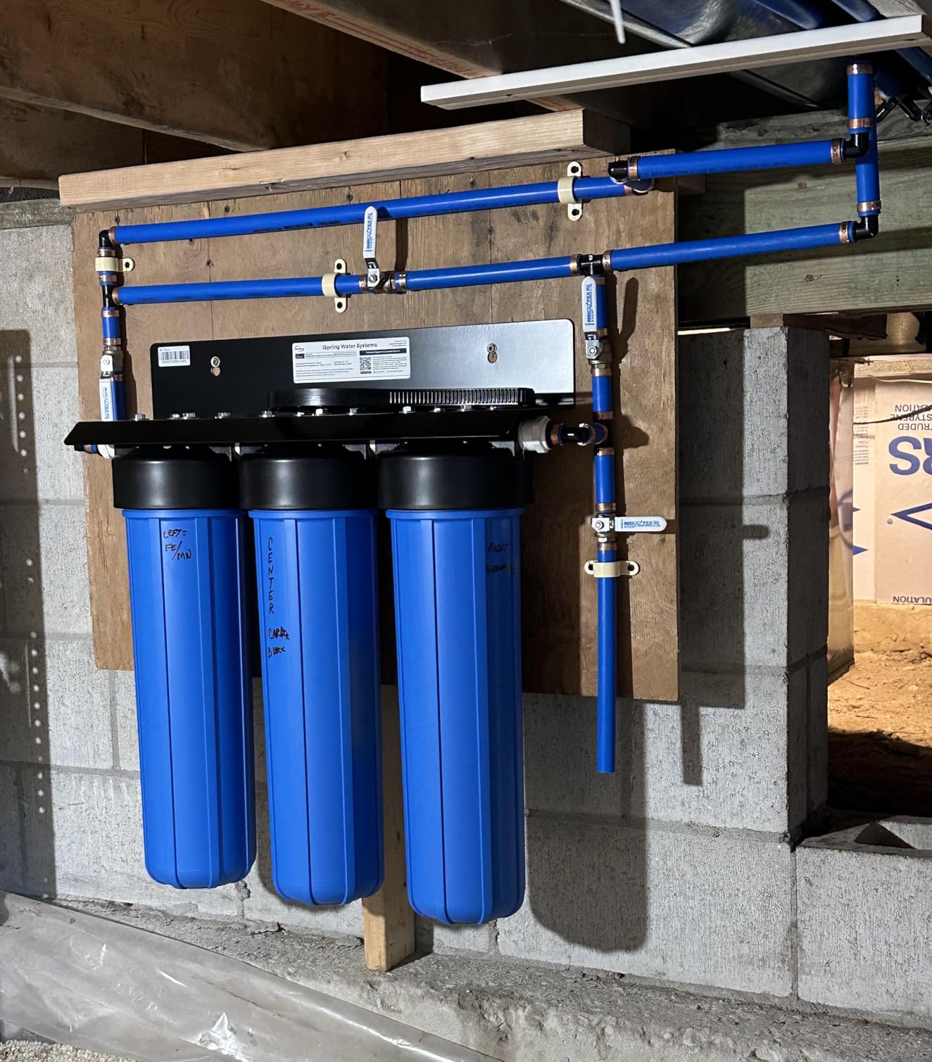 iSpring Whole House Water Filter System, Reduces Iron, Manganese, Chlorine, Sediment, Taste, and Odor, 3-Stage Iron Filter Whole House, Model: WGB32BM customer photo 2