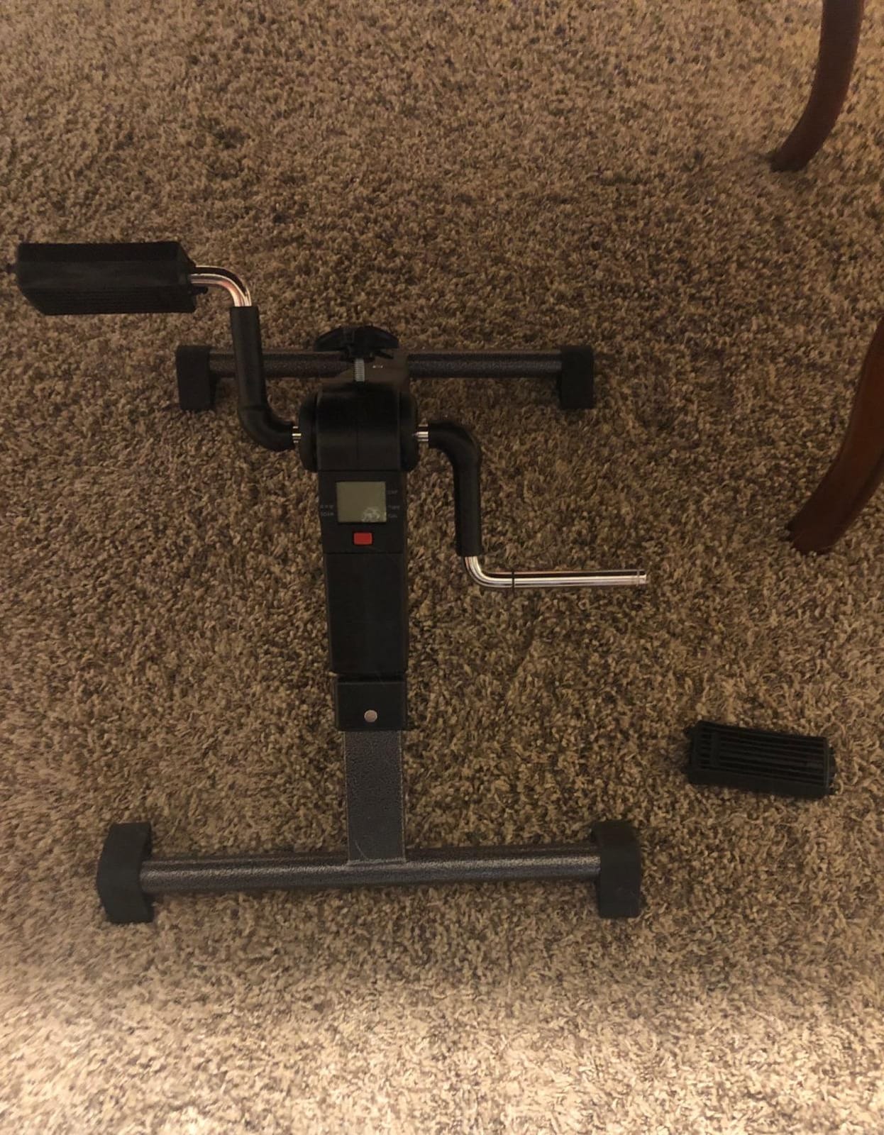 Vive Folding Pedal Exerciser - Under Desk Exercise Bike for Seniors, Elderly - Sit Down Stationary Peddler Equipment for Arm, Leg, Hand, Foot - Mini Floor Bicycle with LCD Display, Adjustable Tension customer photo 1