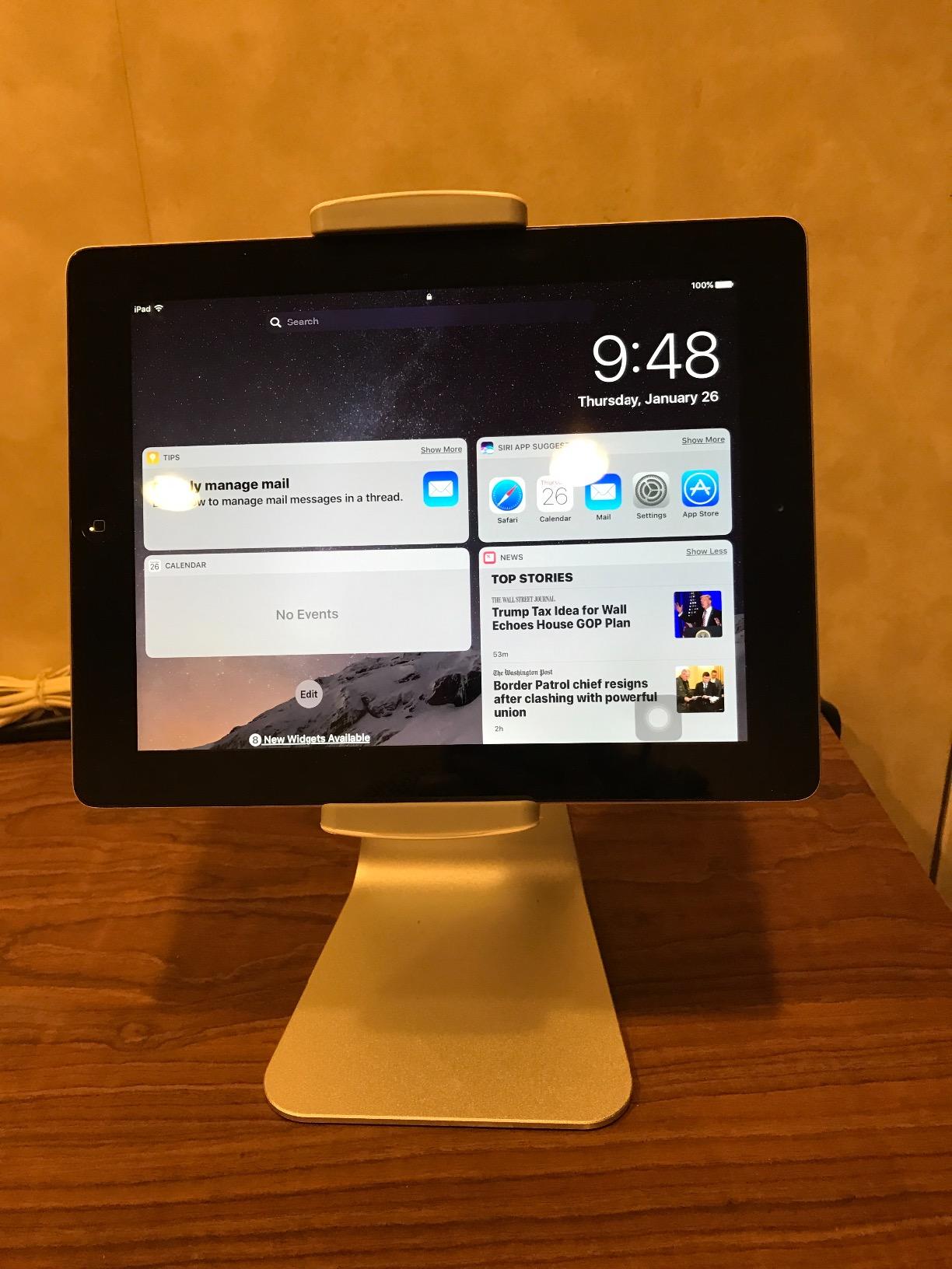 AboveTEK Elegant Tablet Stand, Aluminum iPad Stand Holder, Desktop Kiosk POS Stands for 7-15.6 inch iPad/Portable Monitor, Tablet Mount for Showcase Office Reception Countertop customer photo 2