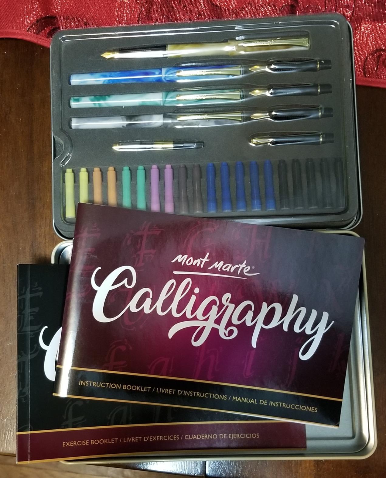 Mont Marte Calligraphy Set, 32 Piece. Includes Calligraphy Pens, Calligraphy Nibs, Ink Cartridges, Introduction Booklet and Exercise Booklet, Packaging May Vary customer photo 1