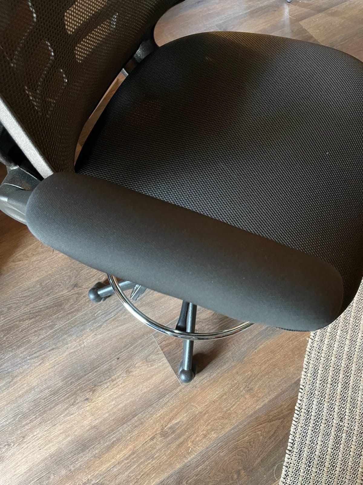Flash Furniture Mesh Adjustable Ergonomic Drafting Chair, Black, Adjustable Foot Ring, Mid-Back, Flip-Up Arms, Mesh Back customer photo 1