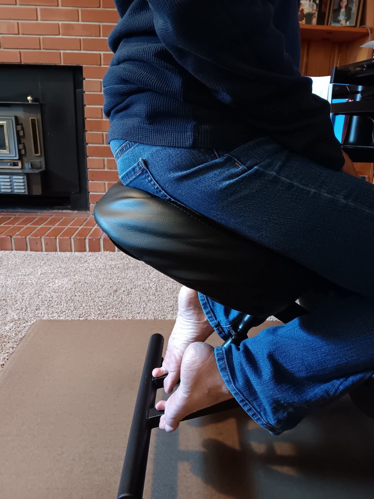 Ergonomic Kneeling Chair, Adjustable Stool for Home and Office - Improve Your Posture with an Angled Seat - Thick Comfortable Moulded Foam Cushions - Brake Casters customer photo 2