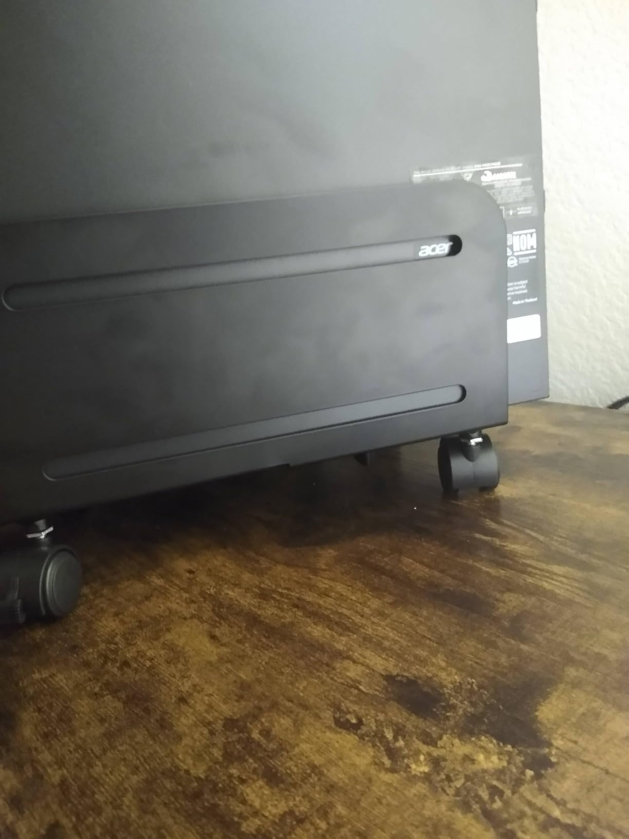 VIVO Computer Mid-Tower Case, CPU Steel Rolling Stand, Adjustable Mobile Cart Holder with Locking Caster Wheels, Black, CART-PC01 customer photo 2