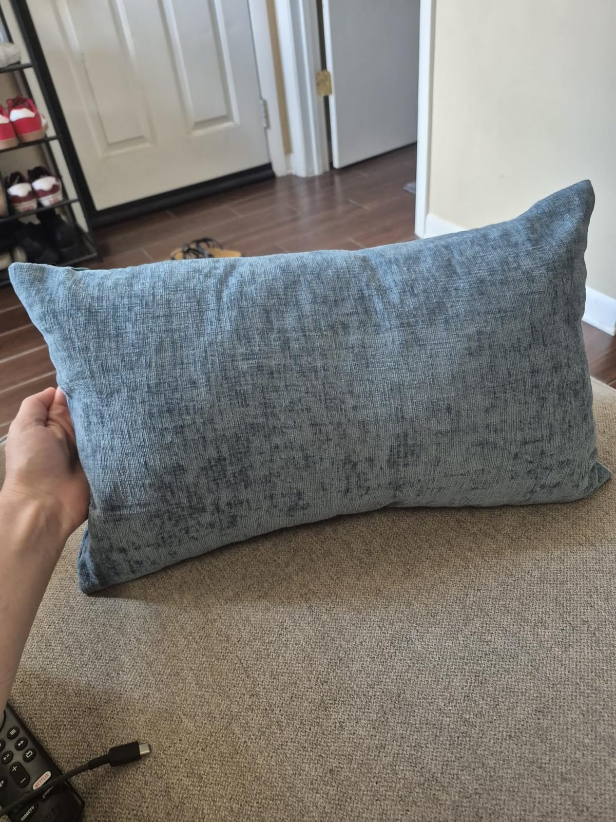 CaliTime Decorative Couch Throw Pillow Covers 18 X 18 Inches Navy Blue customer photo 2