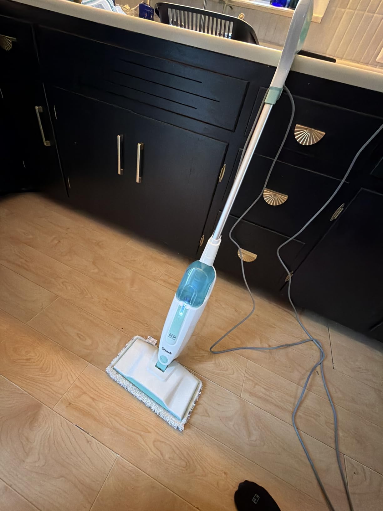 Shark Steam Mop for Sealed Hard Floors with 2 Dirt Grip Pads, White, S1000 | Removable Water Tank, Lightweight, 2 Machine Washable Dirt Grip Pads, Steam Sanitization on Sealed Hard Floors customer photo 2