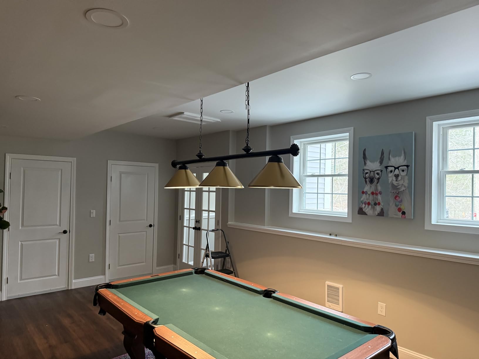 Wellmet 3 Light Pool Table Light for Game Room, Man Cave | 59 Inch Vintage Retro Kitchen Island Pendant Light with Matte Black Shade, Modern Industrial Chandelier customer photo 2