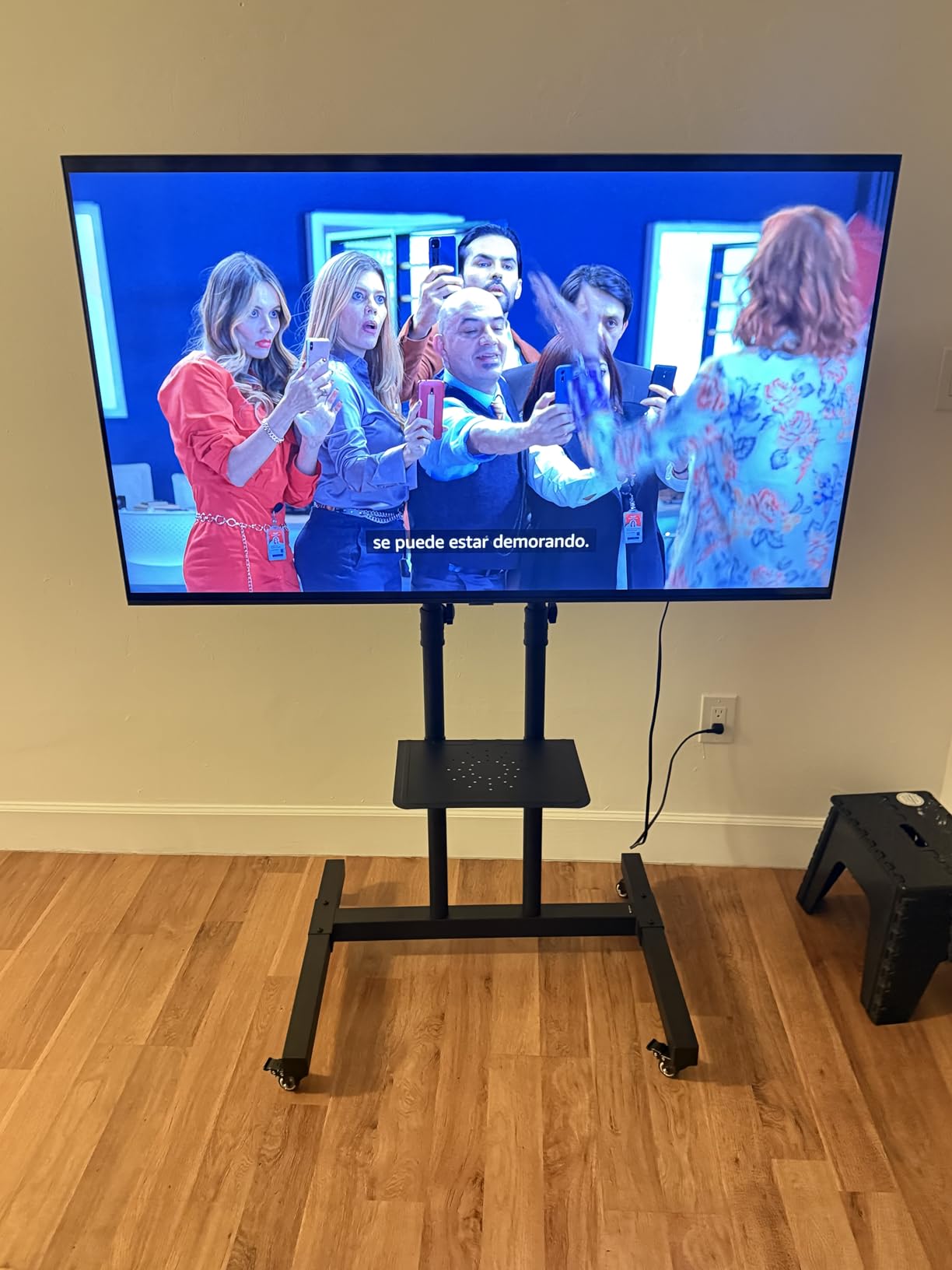 TAVR Mobile TV Stand Rolling TV Cart Floor Stand with Mount for 32-83 Inch | Height Adjustable TV Stand on Lockable Wheels Loading 110 lbs customer photo 2