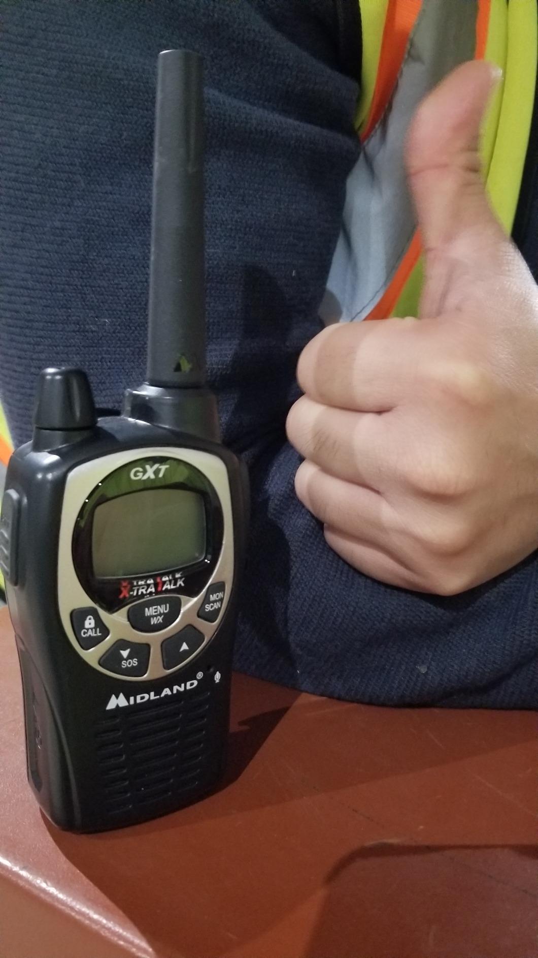 Midland GXT1000X3VP4 GMRS Two-Way Radio (50-Channel, Long Range, 142 Privacy Codes, SOS, NOAA, Rechargeable Nickle Battery, Black/Silver, 3-Pack) customer photo 2