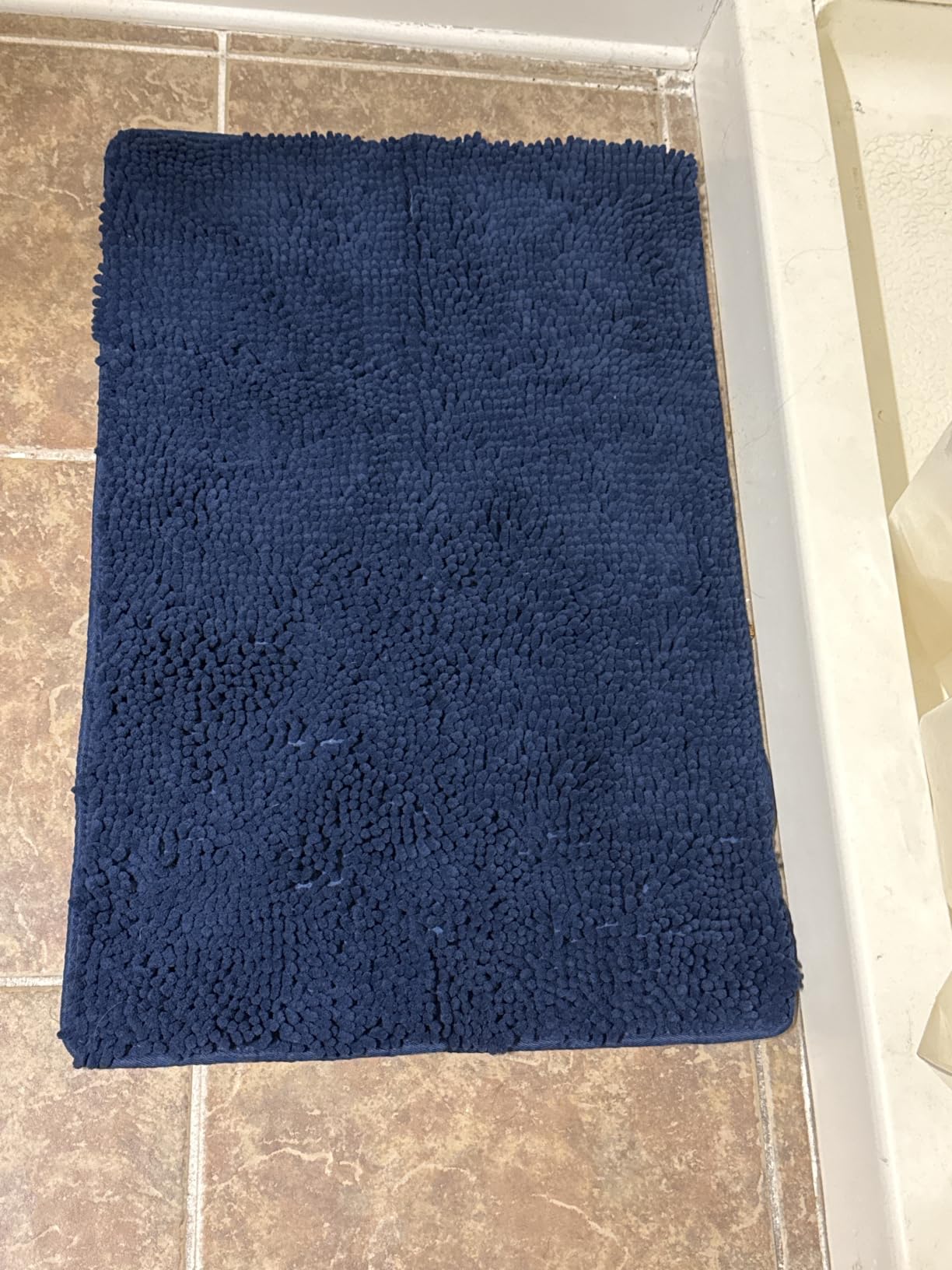 GORILLA GRIP Bath Rug Mat for Bathroom, Absorbent Chenille, 24x17 Gray customer photo 2