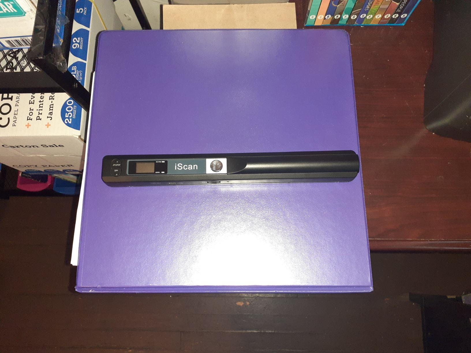 MUNBYN Portable Scanner, 900 DPI Photo Scanner for A4 Documents & Pictures, Wand Reader with 16G SD Card, Flat Scanning, USB Transfer to PC/Laptop, No Driver Required (Black) customer photo 2
