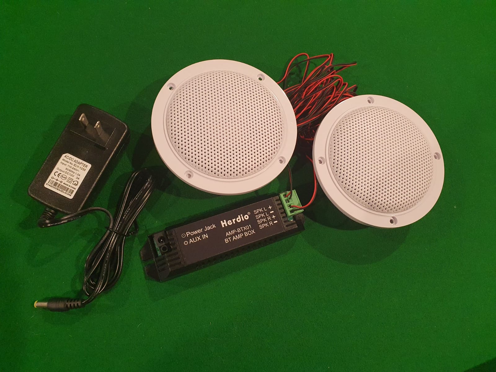 Herdio 4 Inches Waterproof Marine Bluetooth Ceiling Speakers for Bathroom Kitchen Home Outdoor Camper Golf Cart Boat with Flush Mount customer photo 2