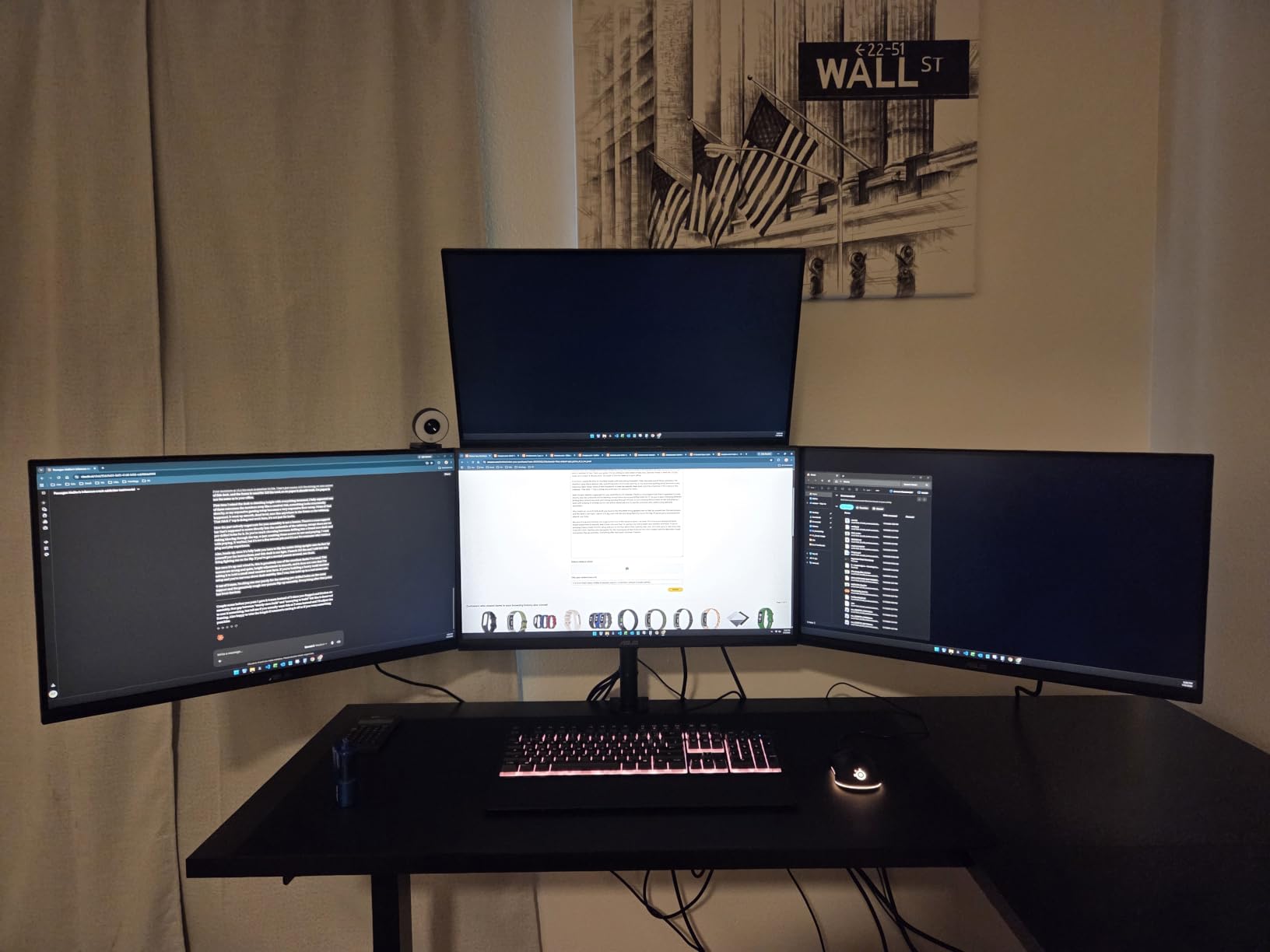WALI Adjustable Triple Monitor Mount for 13-27 inch Screens, 22 lbs per Arm | 3 Monitor Desk Mount, Full Motion with Tilt, Swivel, Rotation, C-Clamp & Grommet Base, VESA 75/100mm (M003S), Black customer photo 1