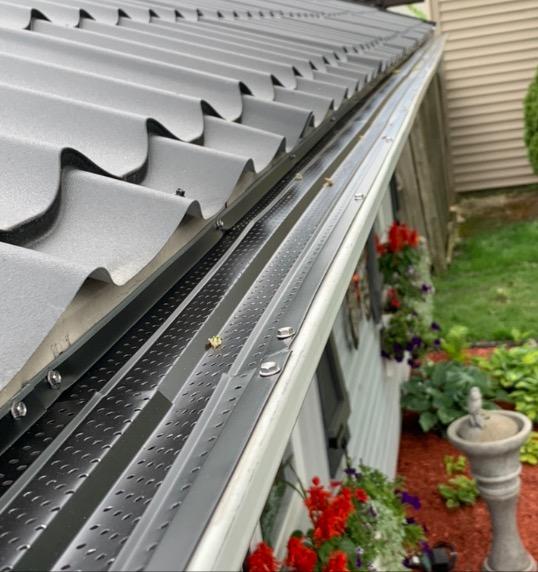 FlowGuard USA Made Professional DIY 5 Inch High Clearance 50-Year Gutter Cover System, Brown, Aluminum Gutter Guards, 102 Feet, by FlexxPoint customer photo 2