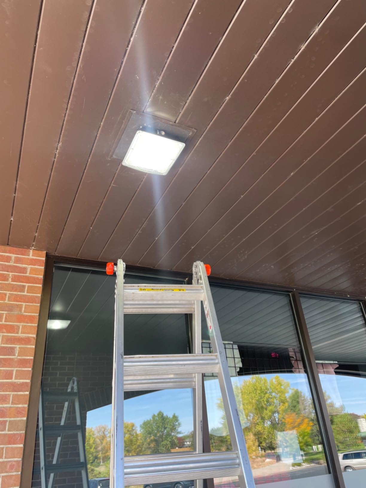 CINOTON 40W LED Canopy Lights UL Listed 5600LM 5000K Daylight 1 Pack | 9.5x9.5 Inch, IP65 Waterproof, 100-277V, UL Listed, Commercial Gas Station and Garage Use customer photo 1