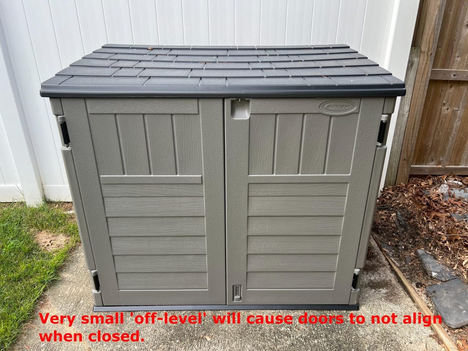 Suncast 34 Cu Ft Horizontal Storage Shed, Resin, Lockable, Stoney Black customer photo 2