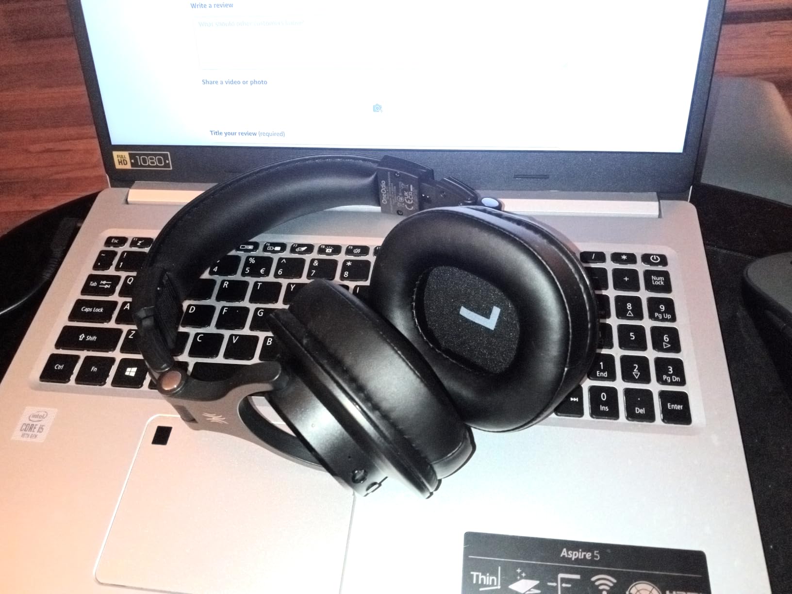 OneOdio A70 Bluetooth Over-Ear Headphones, Hi-Res Wired DJ Studio, Black customer photo 1