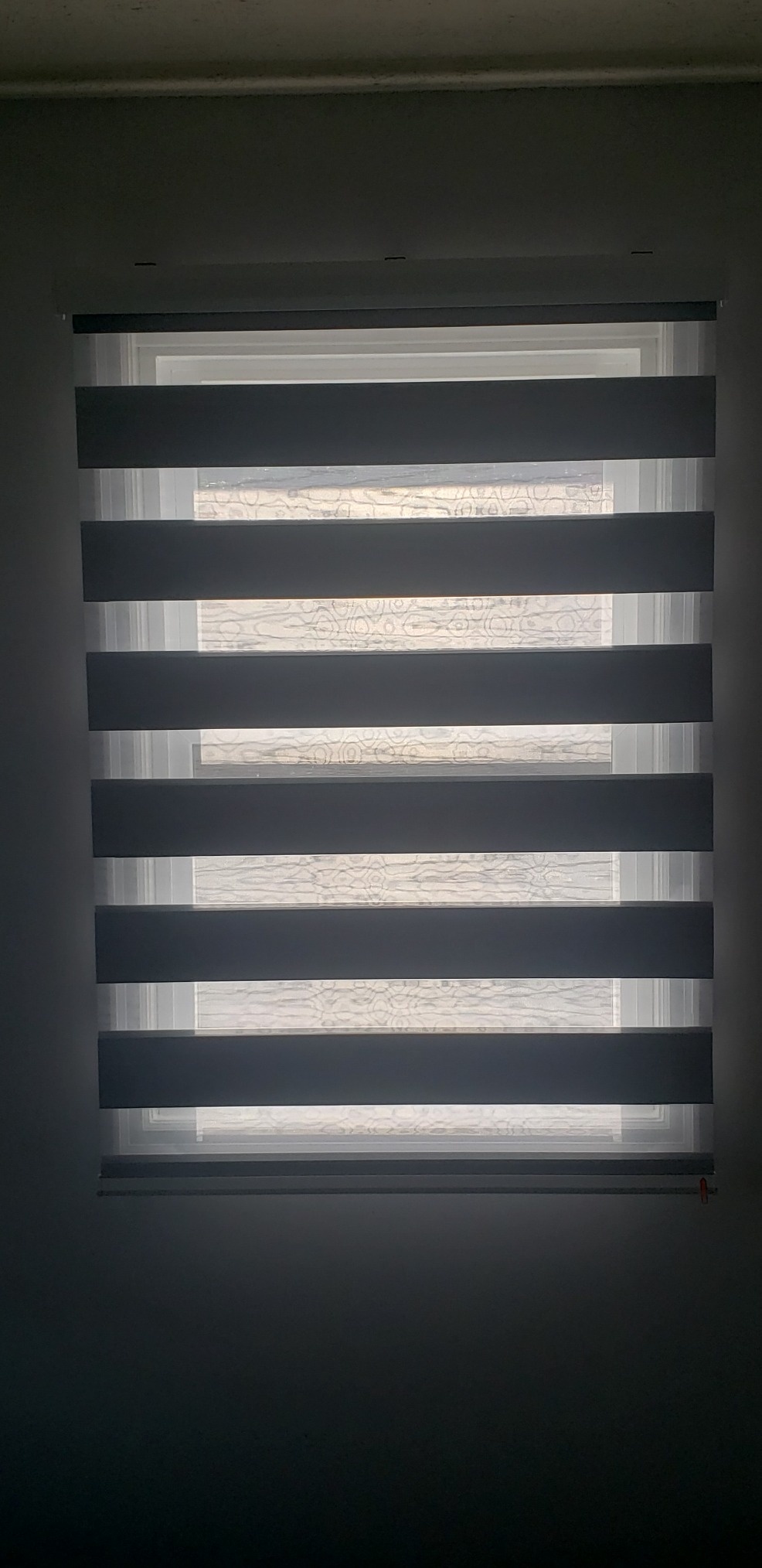 Graywind Motorized Zebra Blinds for Windows, Blackout Smart Blinds with Remote Control, Dual Layer Custom Zebra Shades Work with Alexa, Google Home, Apple Homekit, Classic White customer photo 2