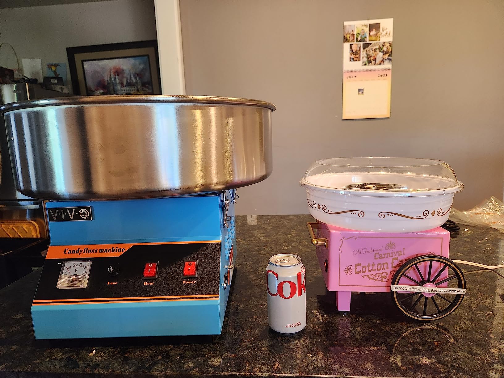 VIVO Pink 1030W Electric Cotton Candy Maker, Commercial Candy Floss Machine with 20 inch Stainless Steel Bowl, Includes Bubble Shield Cover and Sugar Scoop, Easy Home Use, CANDY-KIT-1 customer photo 1