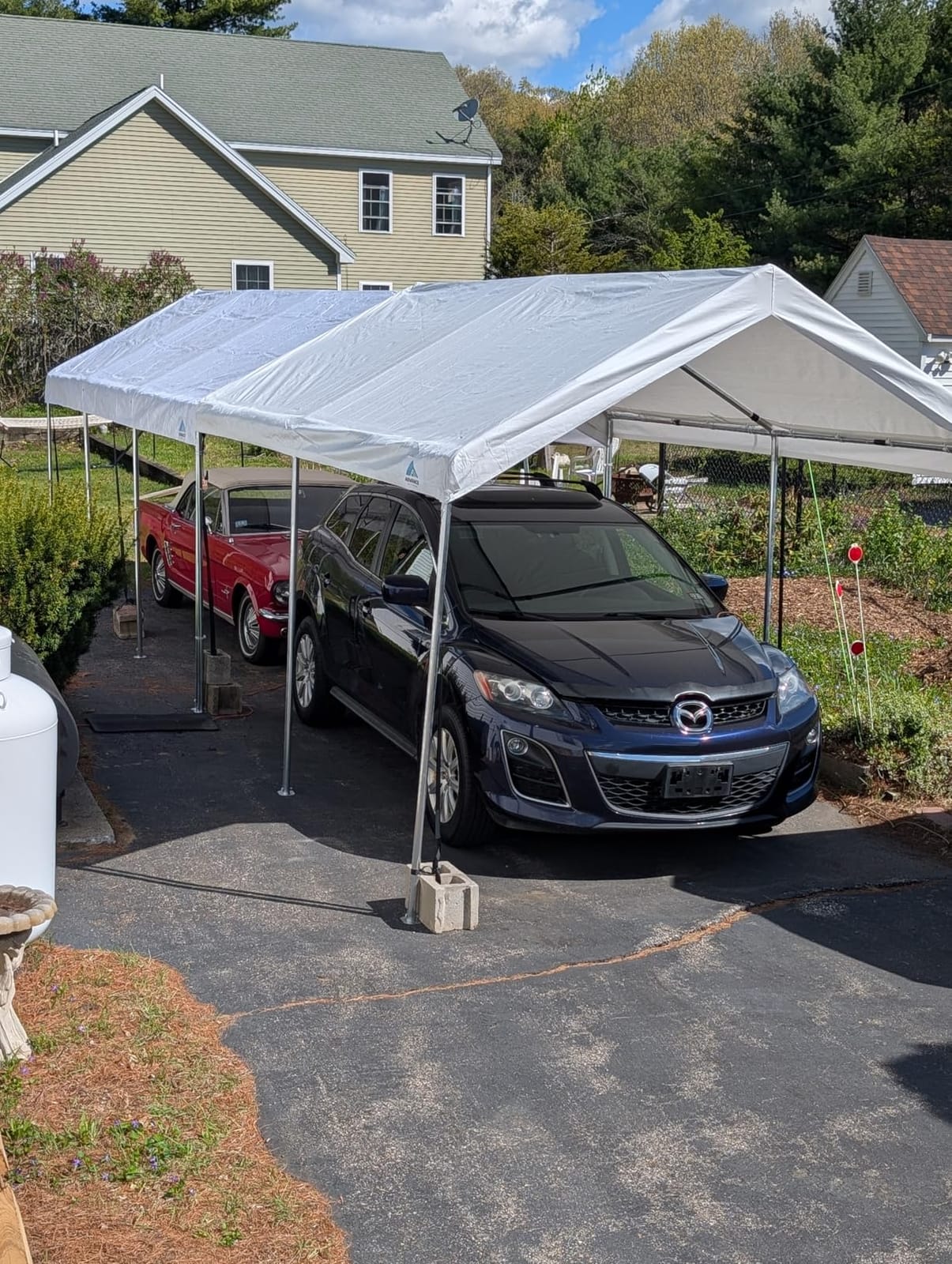 10x20 ft Heavy Duty Carport Potable Car Canopy Garage Party Tent Boat Shelter, Adjustable Height from 9.5 ft to 11 ft, White customer photo 2