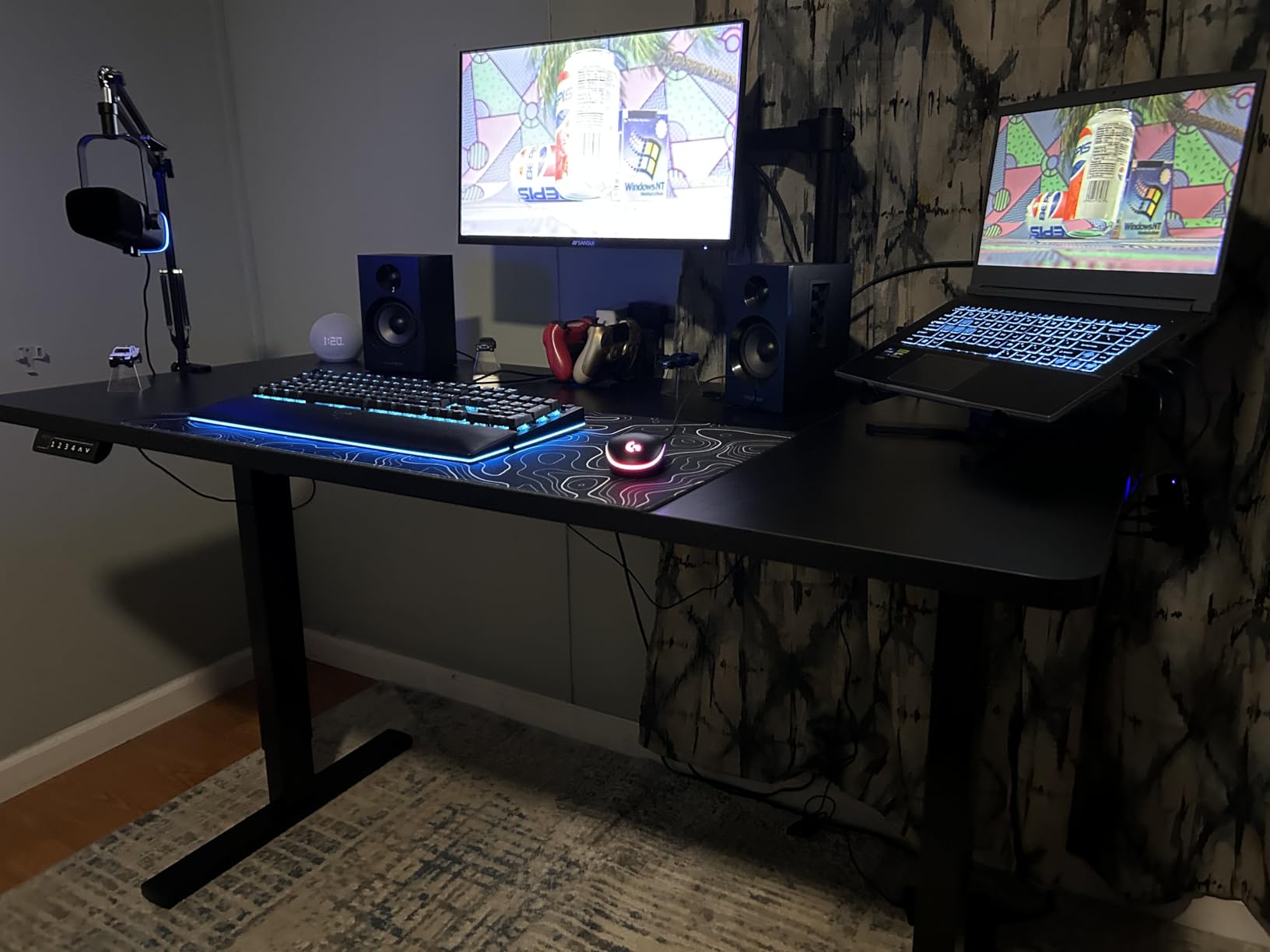 VIVO Electric 60 x 24 in Standing Desk, Memory Height Adjustment, 1B Series, Holds 220 lbs, One-Piece Black Top, Black Frame, DESK-KIT-1B6B customer photo 2