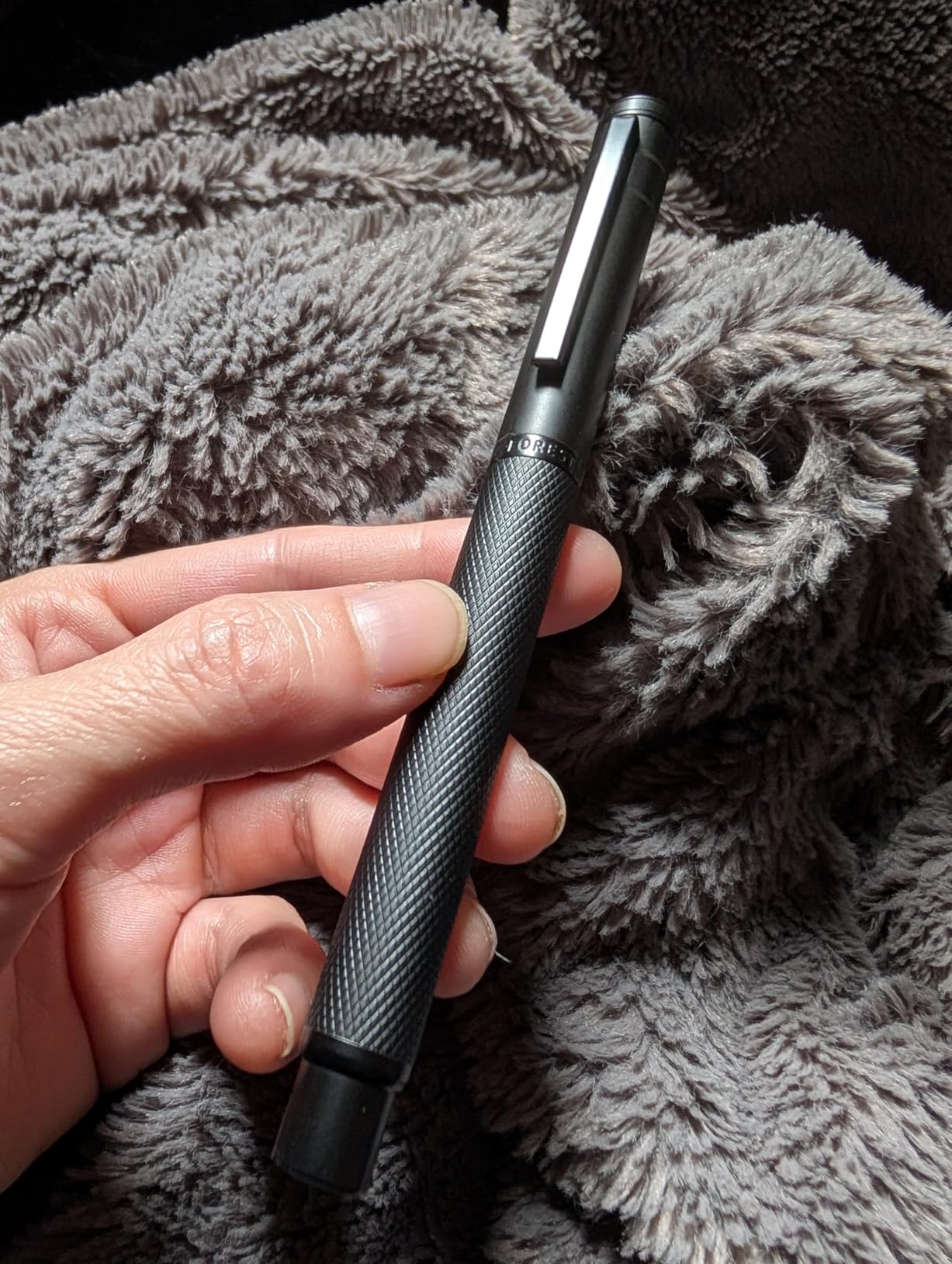 Matte Black Forest Fountain Pen Extra Fine Nib Classic Design with Converter and Metal Pen Box Set by Asvine customer photo 2