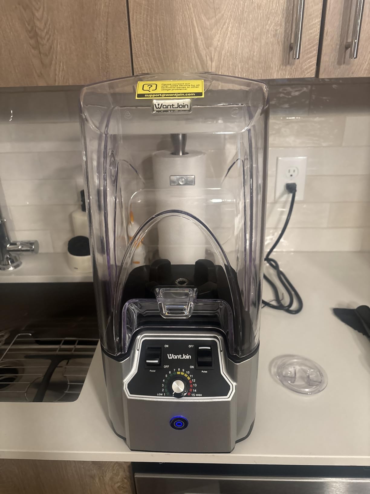 WantJoin Professional Commercial Blender With Shield Quiet Sound Enclosure 2200W Industries Strong and Quiet Professional-Grade Power, Self-Cleaning, Black customer photo 2