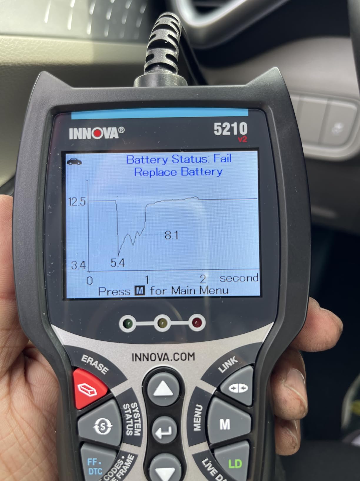 Innova 5210 OBD2 Scanner & Engine Code Reader, Battery Tester, Live Data, Oil Reset, Car Diagnostic Tool for Most Vehicles, Bluetooth Compatible with America's Top Car Repair App customer photo 1