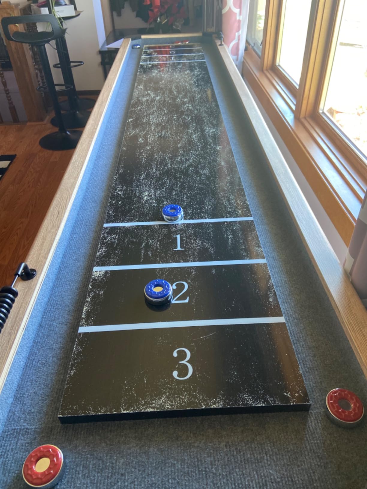 Barrington 9ft Shuffleboard Table with Scratch-Resistant Playfield and 8 Puck Set customer photo 1