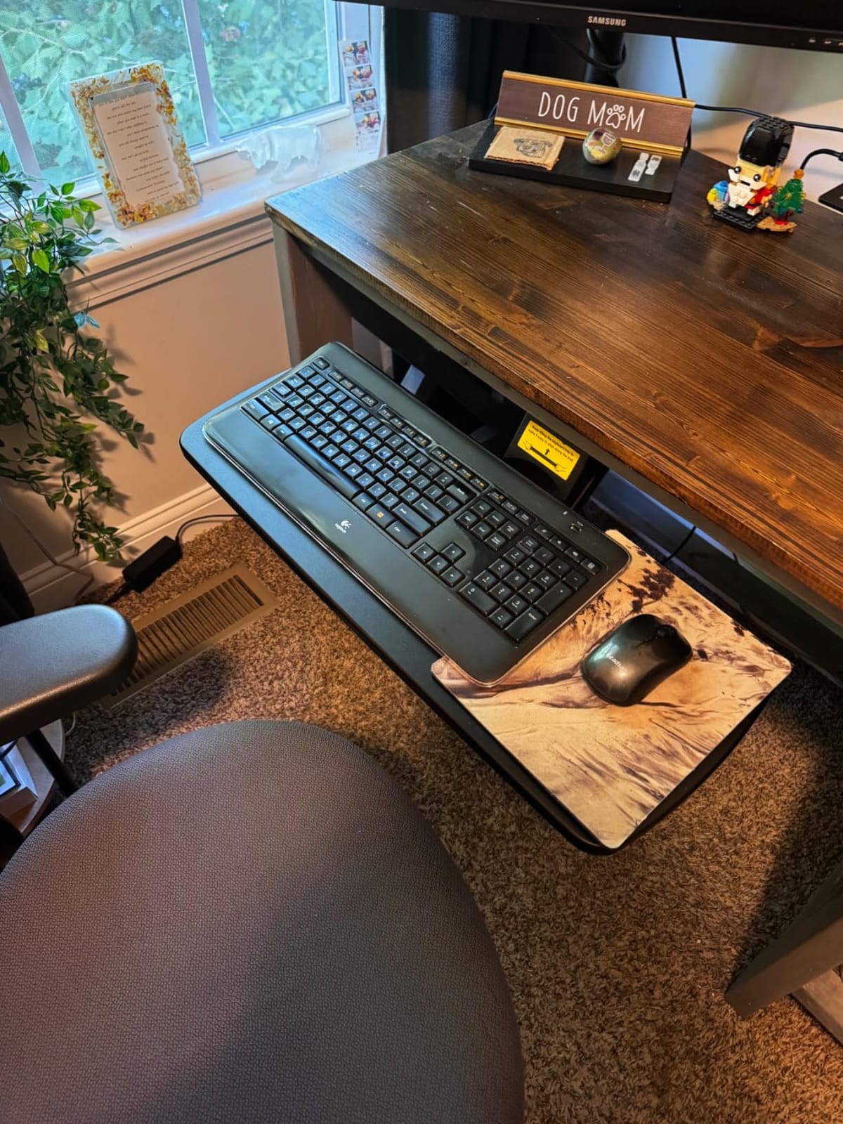 HUANUO Under Desk Keyboard Tray, 360 Degree Adjustable Mouse Platform customer photo 2