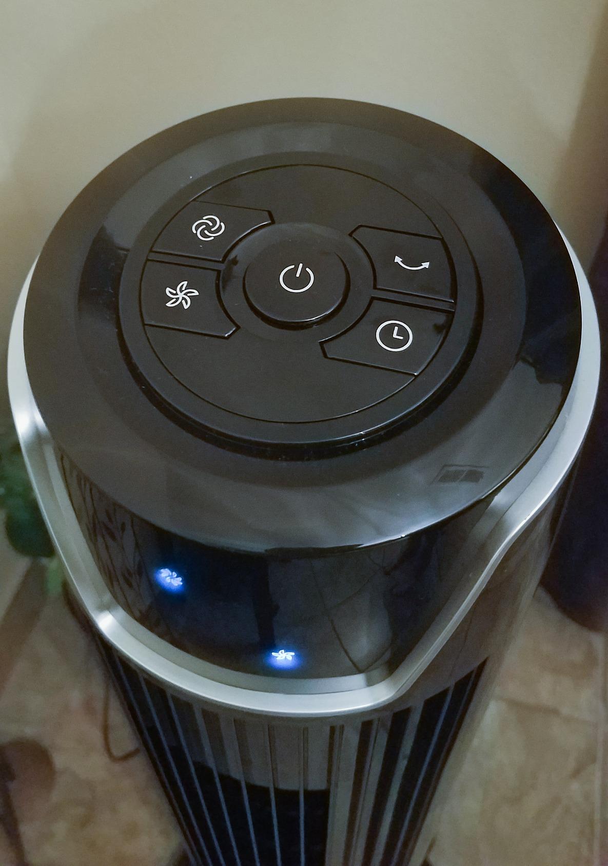 Personal Tower Fan for Bedroom with Remote, Portable Desk Table Fan,4 Speeds Cooling Standing Fan with 12H Timer, 60° & 110° Oscillating Floor Tower Fans That Blows Cold Air for Bedroom Office,Black customer photo 1