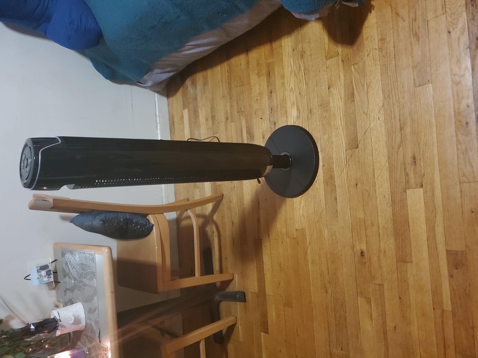 Personal Tower Fan for Bedroom with Remote, Portable Desk Table Fan,4 Speeds Cooling Standing Fan with 12H Timer, 60° & 110° Oscillating Floor Tower Fans That Blows Cold Air for Bedroom Office,Black customer photo 2