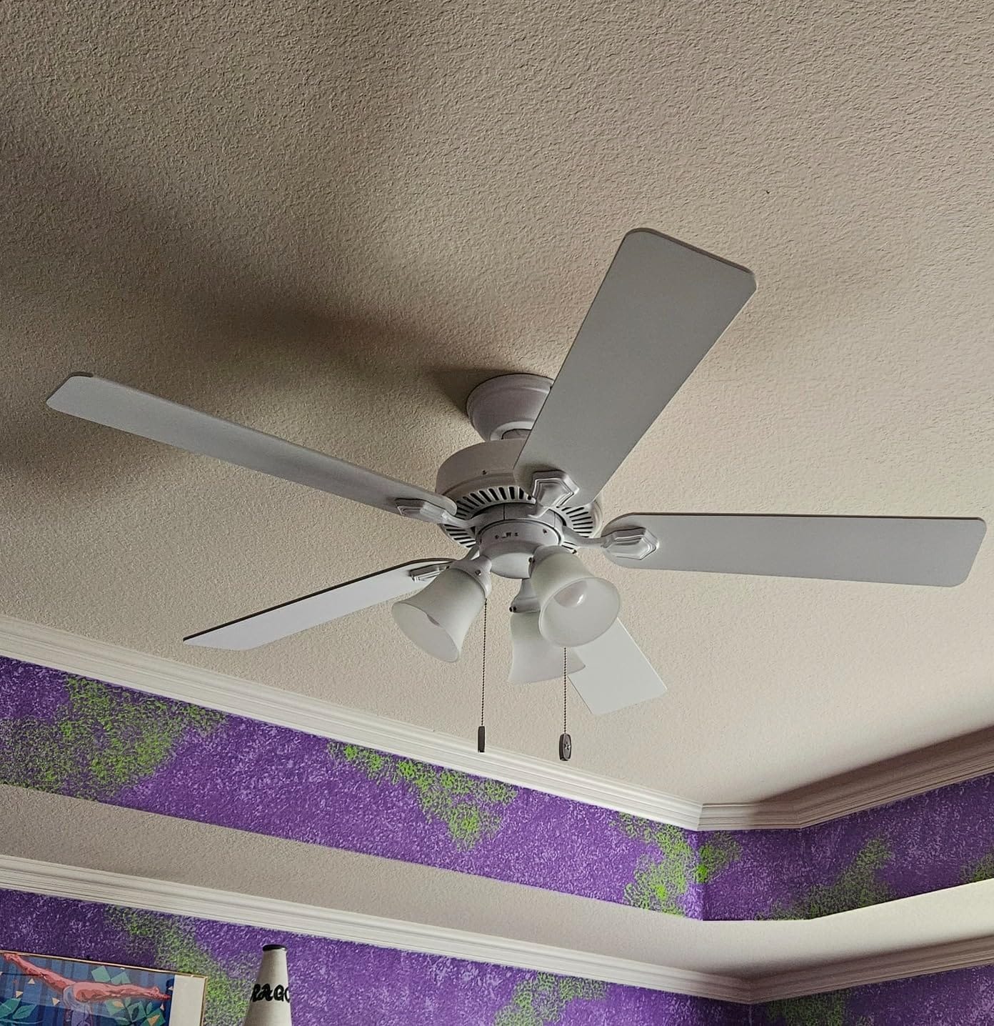Hunter Swanson, Indoor, Ceiling Fan, with LED Lights, 52 inch, Fresh White | Standard Mount, Pull Chain, 5 Blades, For Bedroom, Living Room, Kitchen, 50895 customer photo 2