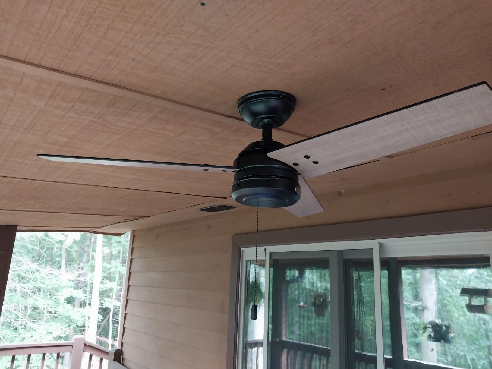 Hunter Cassius, Outdoor or Indoor, Ceiling Fan, 44 inch, Matte Black | No Light, Standard Mount, Pull Chain, 3 Blades, For Living Room, Patio, Porch, Garage, 50260 customer photo 1