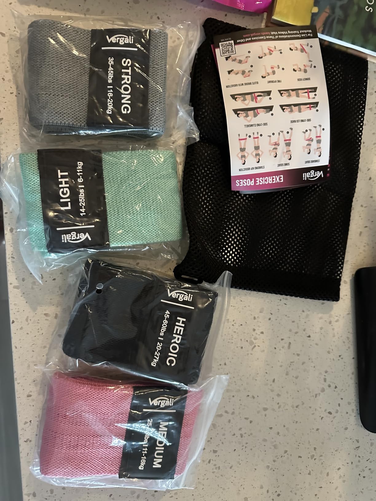 Resistance Bands for Working Out with Workout Bands Guide. 4 Booty Bands for Women Men Fabric Elastic Bands for Exercise Bands Resistance Bands for Legs Bands for Working Out Hip Thigh Glute Bands Set customer photo 2