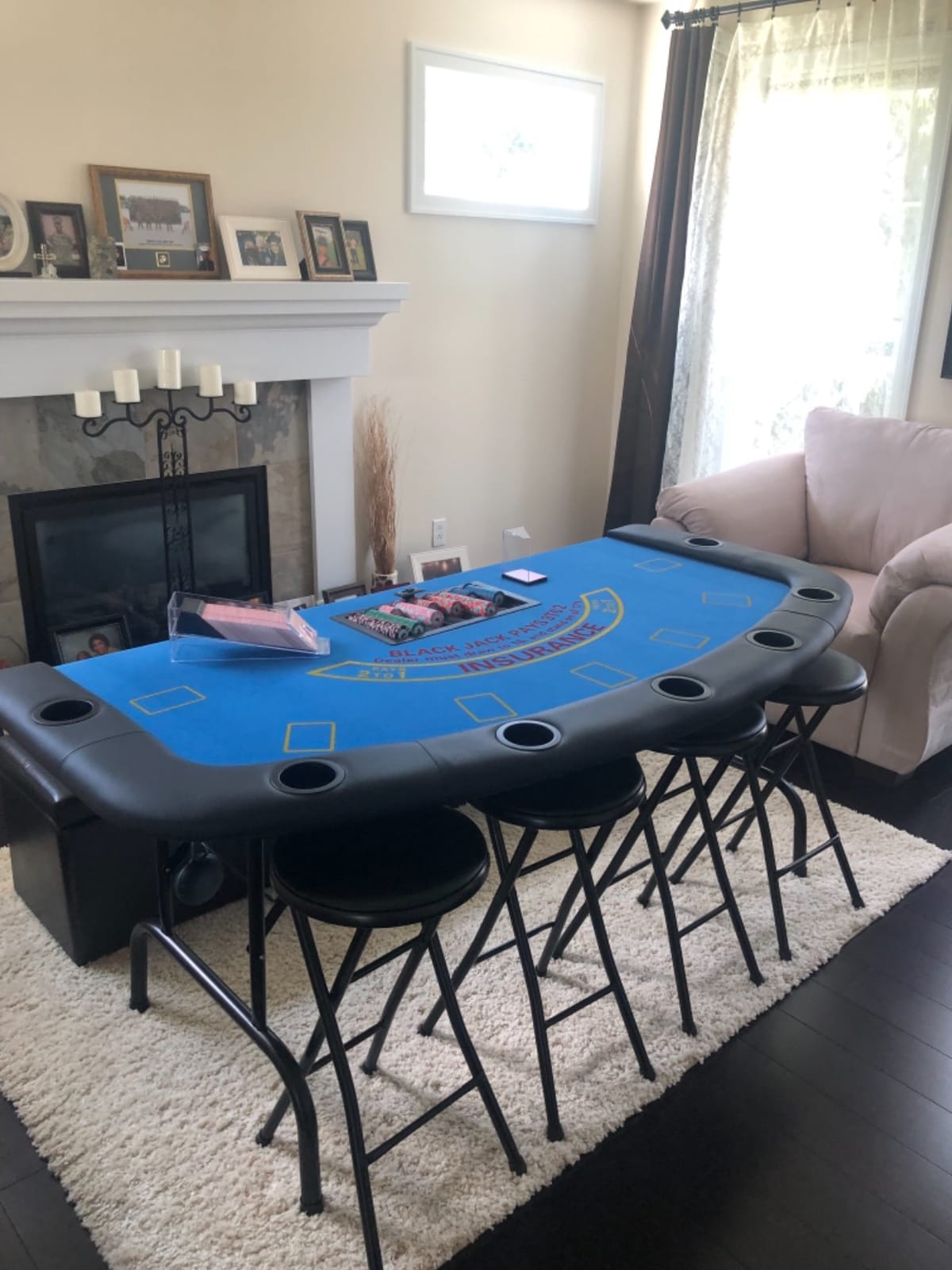 Soozier Poker Table Foldable, 72