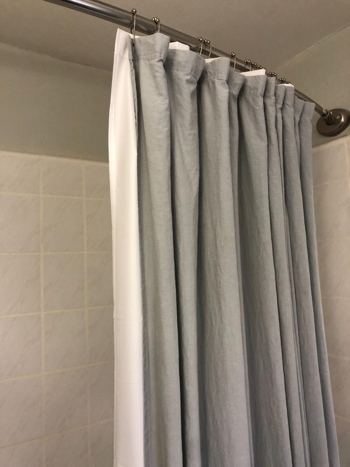 ALYVIA SPRING Waterproof Fabric Shower Curtain or Liner White, 72x72 customer photo 2
