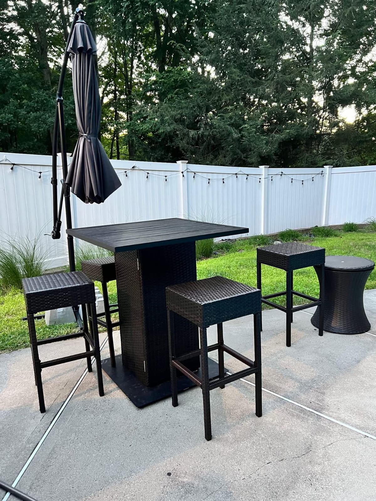 Best Choice Products 5-Piece Outdoor Wicker Bar Table Set for Patio, Poolside, Backyard w/Built-in Bottle Opener, Hidden Storage Shelf, Metal Tabletop, 4 Stools - Gray customer photo 1