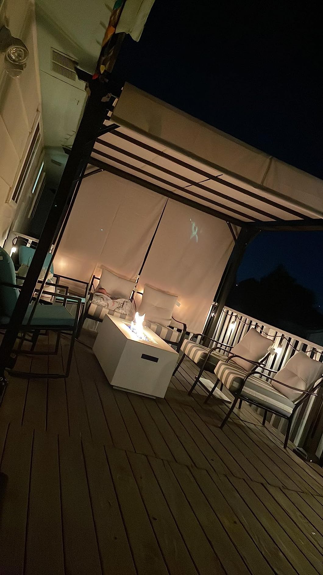 Tangkula 10x10FT Outdoor Patio Shade Structure, Steel Pergola with Retractable Canopy Shades, Rustproof Metal for Patio, Backyard, Garden (Beige) customer photo 1