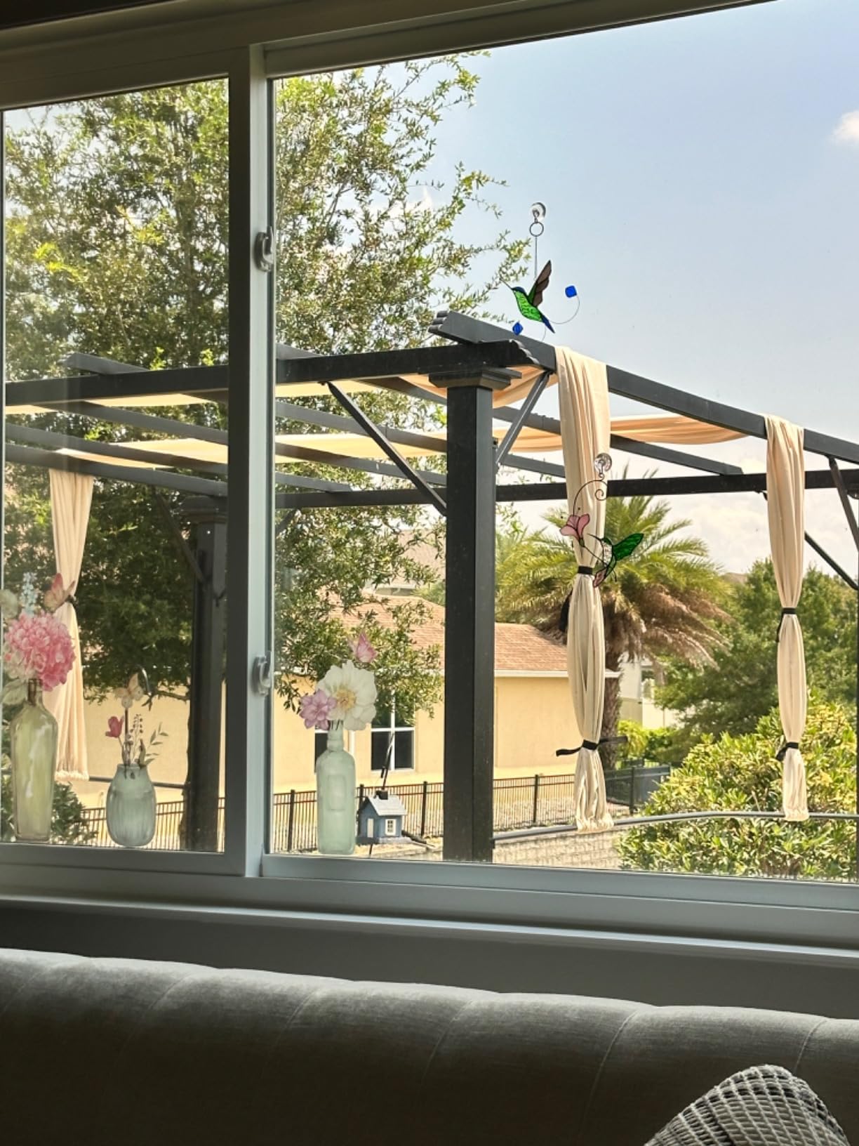 Outsunny 12' x 10' Outdoor Retractable Pergola Canopy with Sun Shade Beige | Unique Design Canopy, Patio Metal Shelter, Garden Porch Beach customer photo 1