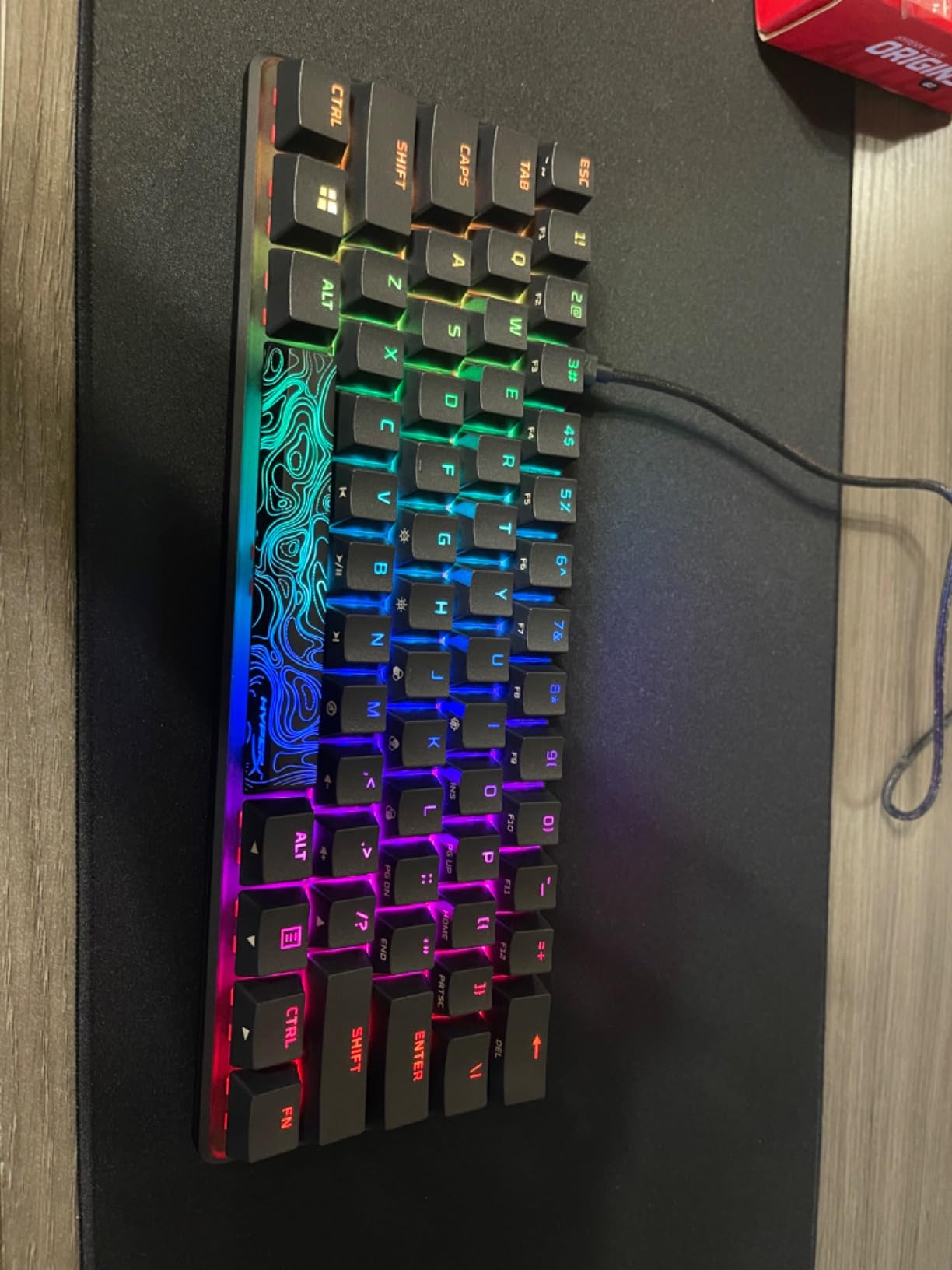 HyperX Alloy Origins 60 - Mechanical Gaming Keyboard, Ultra Compact 60% Form Factor, Double Shot PBT Keycaps, RGB LED Backlit, NGENUITY Software Compatible - Linear HyperX Red Switch, Black customer photo 1