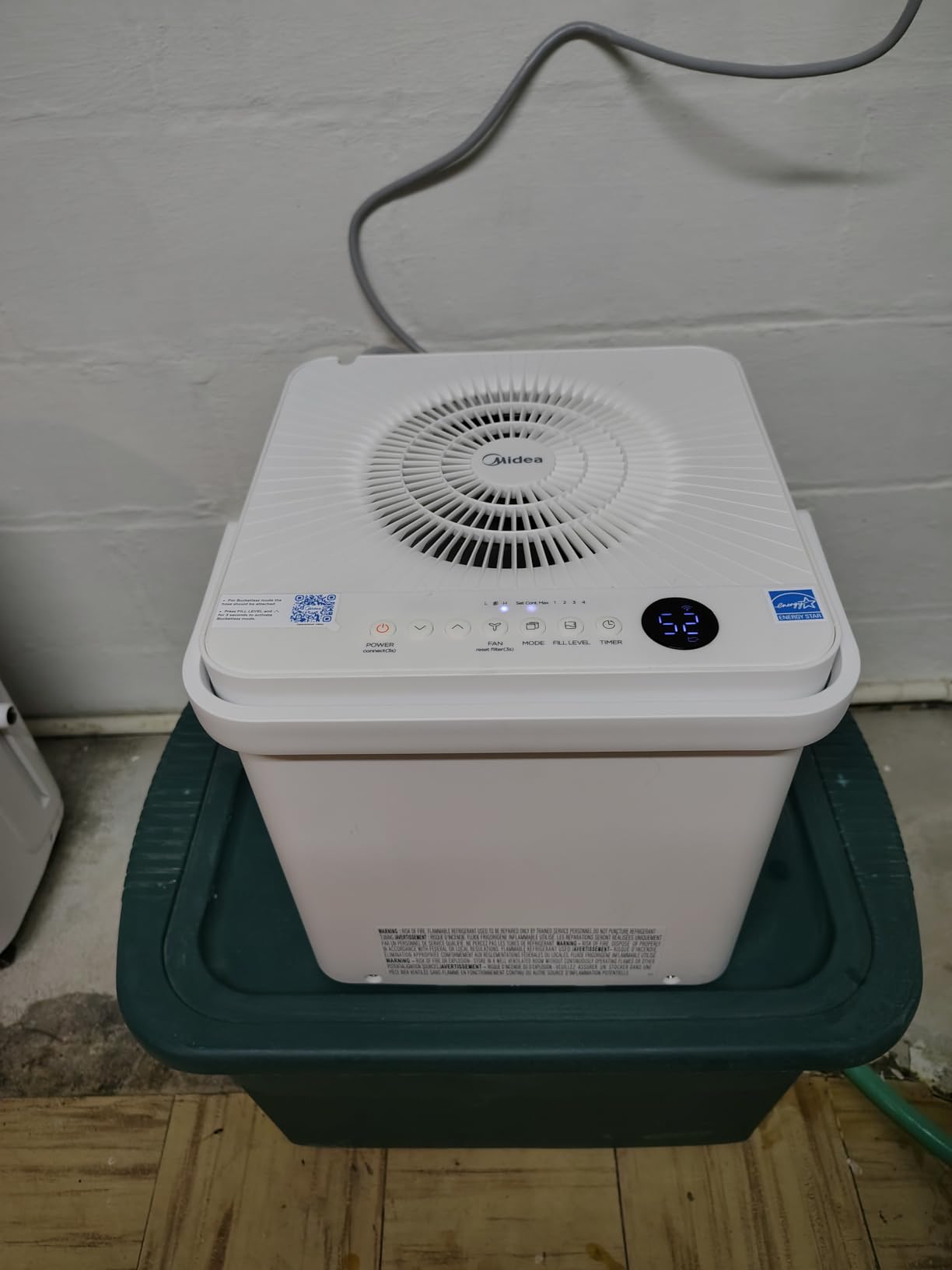 Midea Cube 20 Pint Dehumidifier for Basement, Up to 1,500 Sq. Ft. dehumidifier with drain hose, ENERGY STAR Certificated, Smart Control, Compatible with Alexa, White customer photo 2