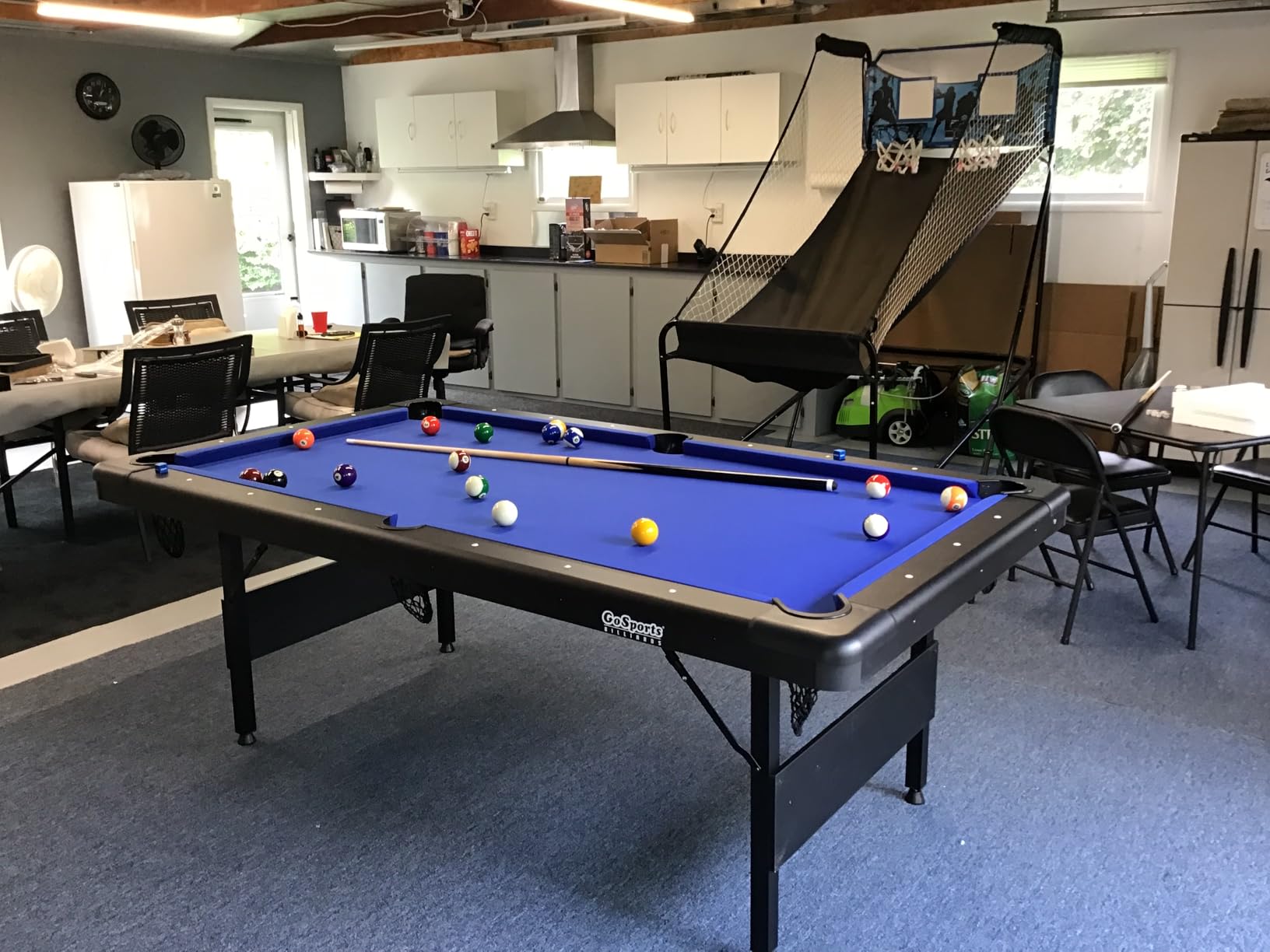 GoSports 6, 7, or 8 ft Billiards Tables - No Assembly, Choose Your Color - Portable Pool Table Includes Full Set of Balls, 2 Cue Sticks, Chalk and Felt Brush customer photo 2