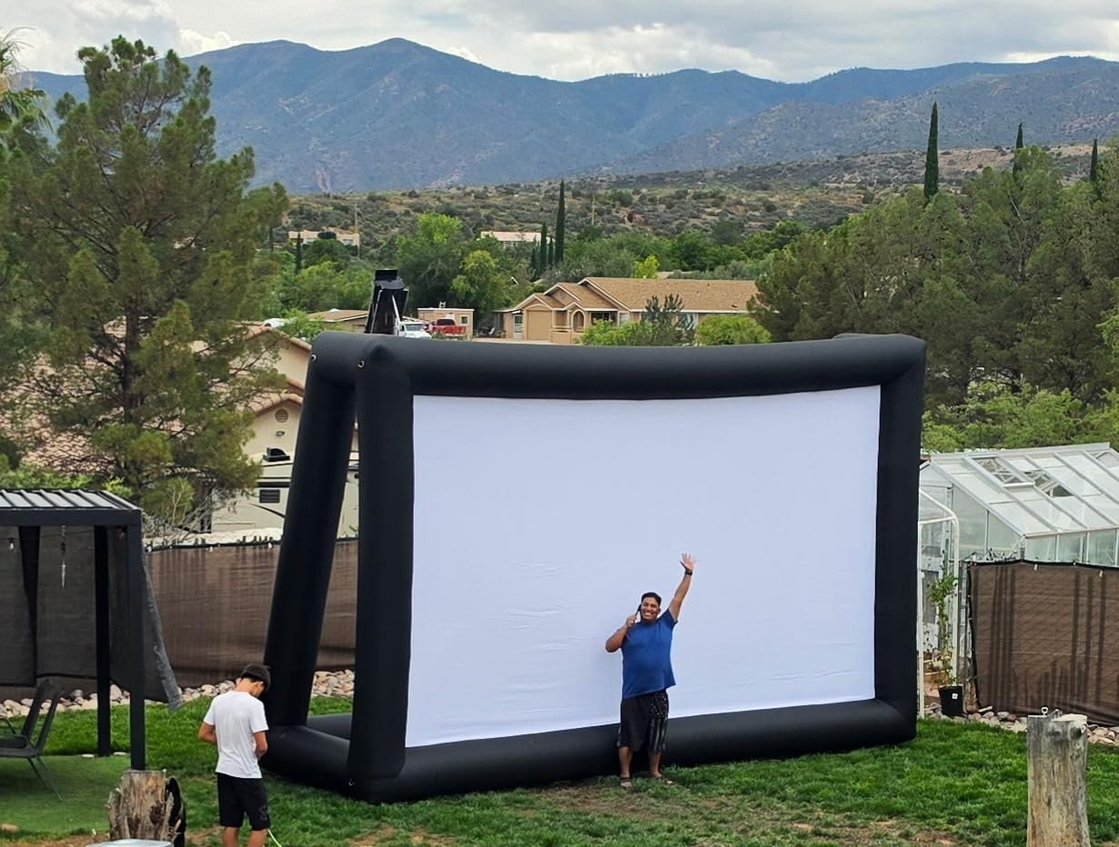 Inflatable Movie Screen Outdoor Projector Screen for Outside 25ft, Large Blow Up Screens Front and Rear Projection with Air Blower, Best for Movie Nights Backyard Home Theater customer photo 2