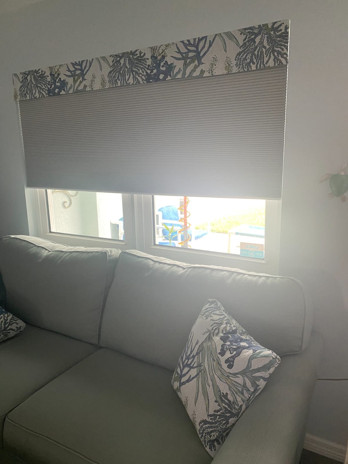 Motorized Cellular Shades, Custom, Light Filtering, White | Automatic honeycomb blinds with remote, compatible with Alexa and Google Assistant for Living Room, Kitchen & Dining Room customer photo 2