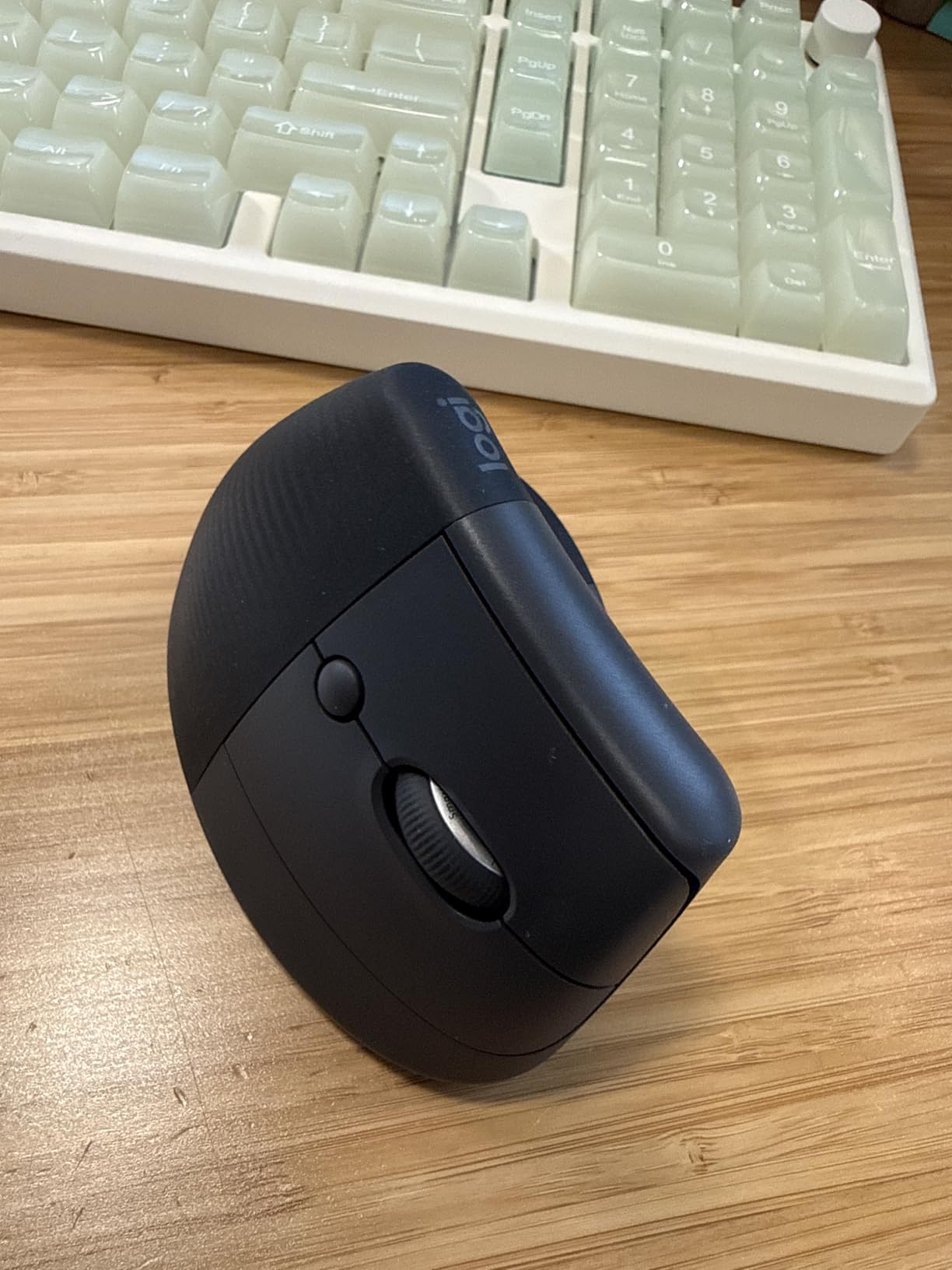 Logitech Lift Vertical Ergonomic Wireless Mouse - Rose, Connect via Bluetooth or included Logi Bolt USB-A receiver, quiet clicks, 4 of 6 buttons customizable, Windows Mac compatible customer photo 2