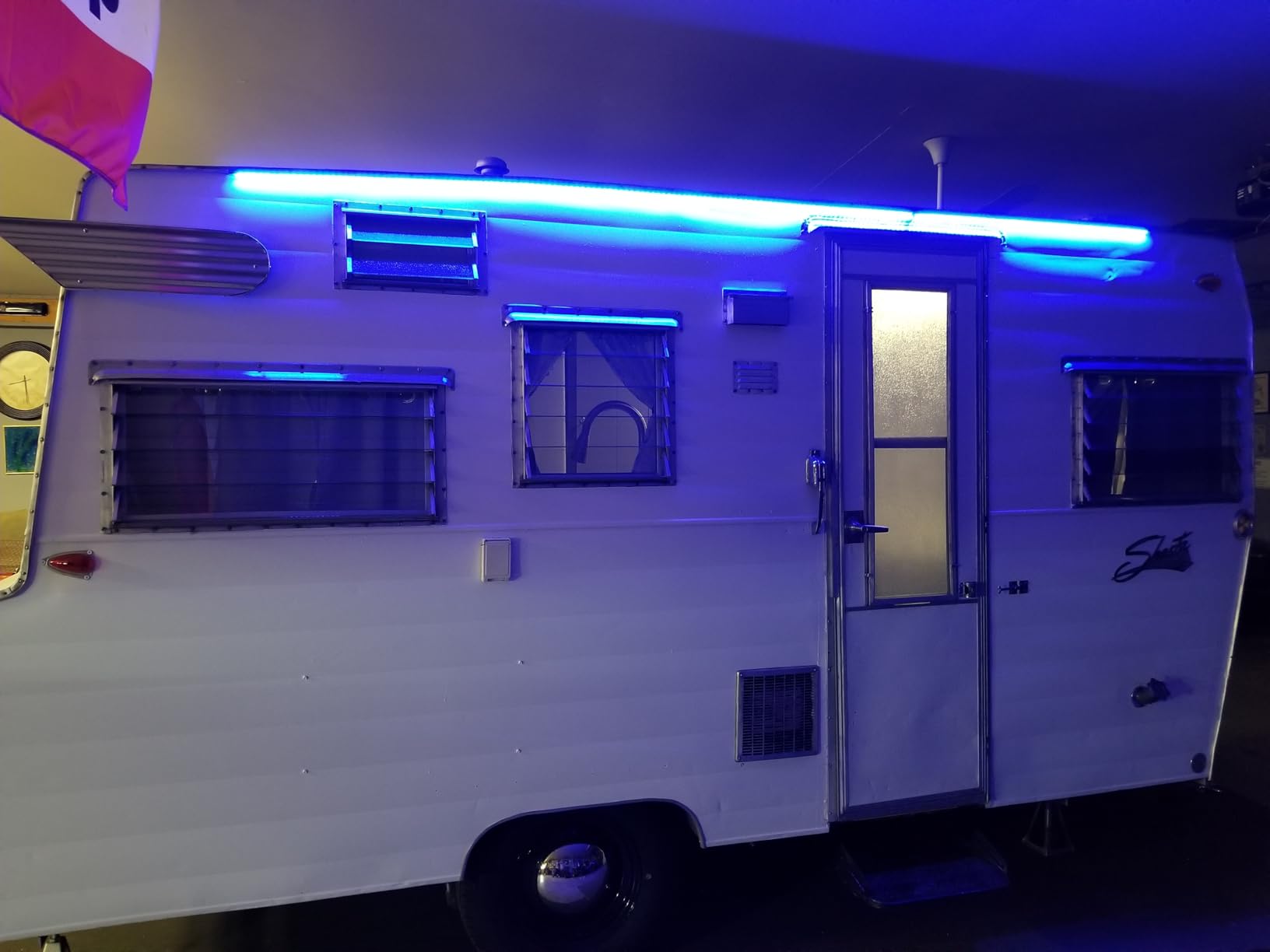 RV Awning Lights, 12V 16.4FT Blue Camping Awning Lights, Motorhome Travel Trailer Food Trucks Van Waterproof Canopy Led Strip Lighting, RV Exterior Underglow Light customer photo 2