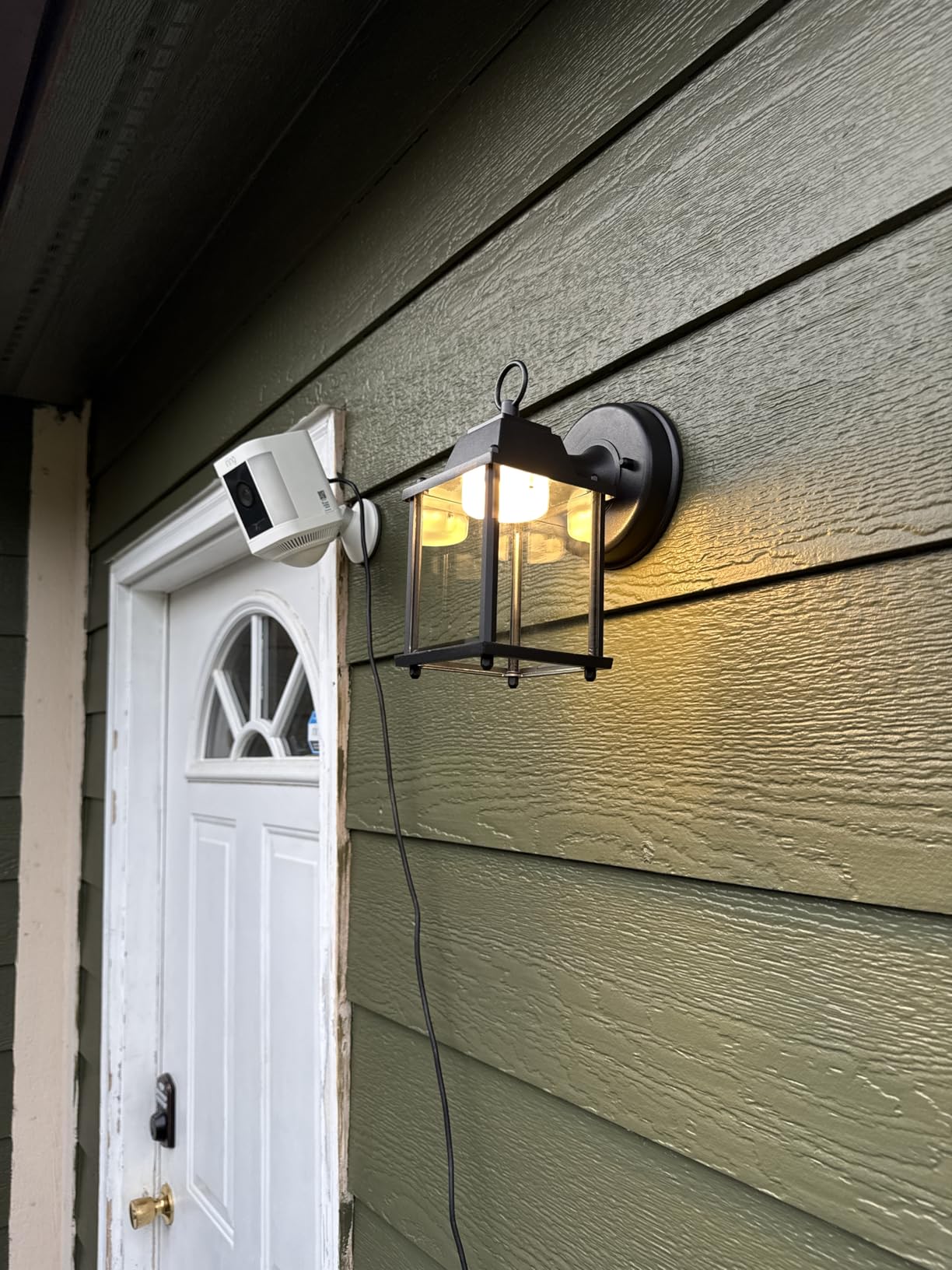 Outdoor Wall Light Fixture, Rustproof Aluminum, Clear Glass, LED | Exterior Porch Light Wall Sconce Lantern for House, Patio, Garage, Waterproof Anti-rust, 9.5W 800 Lumen, 5000K, Black, 1 Pack customer photo 2