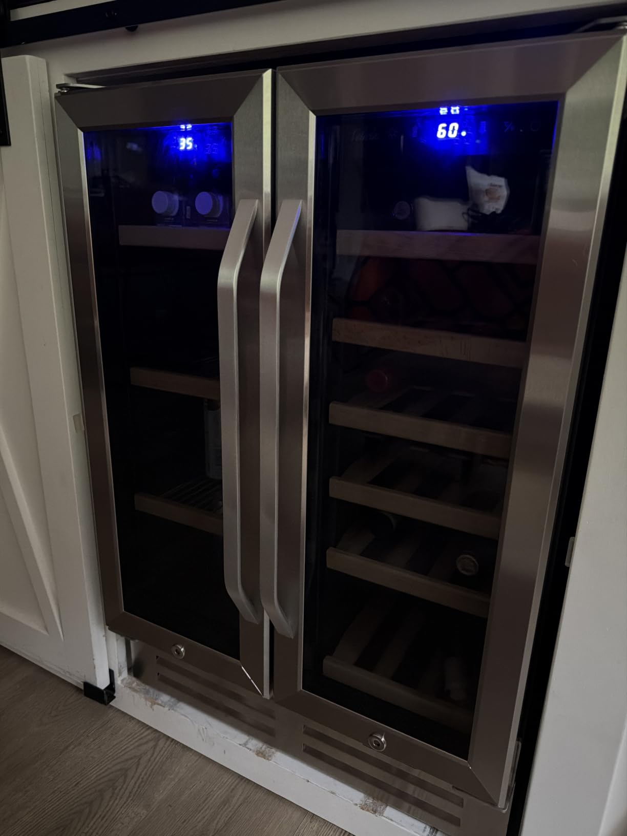 Wine and Beverage Refrigerator Upgraded, 24 Inch Beverage Refrigerator Cooler Dual Zone with Glass Door, Under Counter or Freestanding Beverage Fridge with Large Capacity, Advanced Cooling System customer photo 1