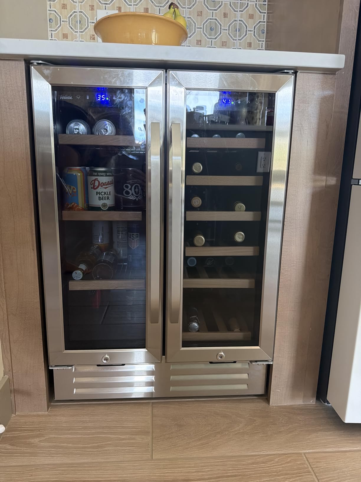 Wine and Beverage Refrigerator Upgraded, 24 Inch Beverage Refrigerator Cooler Dual Zone with Glass Door, Under Counter or Freestanding Beverage Fridge with Large Capacity, Advanced Cooling System customer photo 2