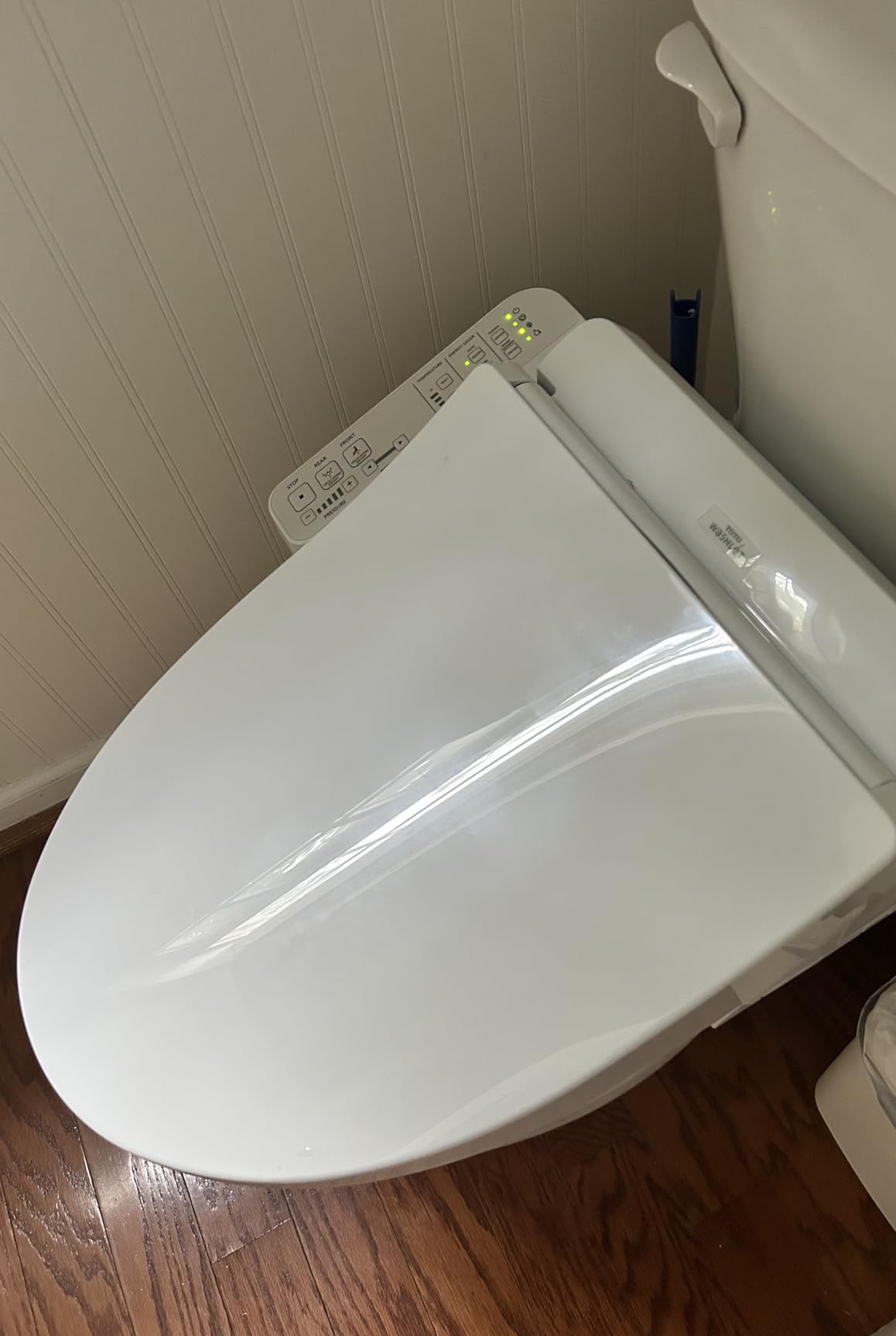 TOTO WASHLET A2 Electronic Bidet Toilet Seat with Heated Seat and SoftClose Lid, Elongated, Cotton White - SW3004#01 customer photo 2